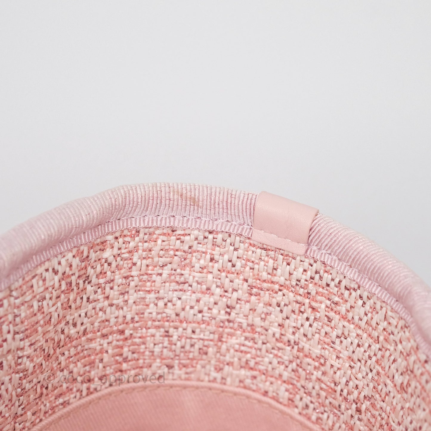 Chanel Medium Deauville Pink Glitter Raffia Gold Hardware