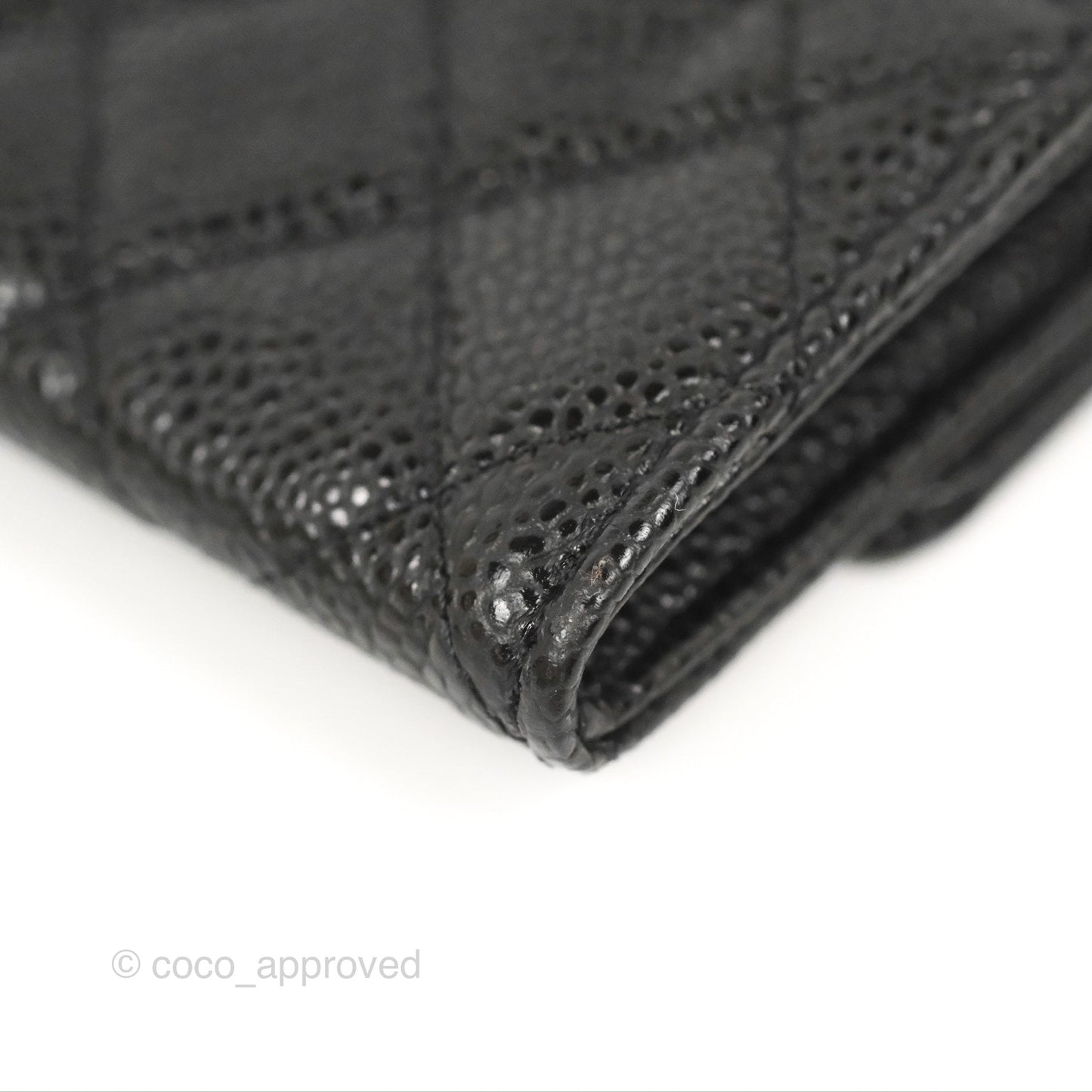 Chanel Classic Quilted Flap Card Holder Black Caviar Gold Hardware