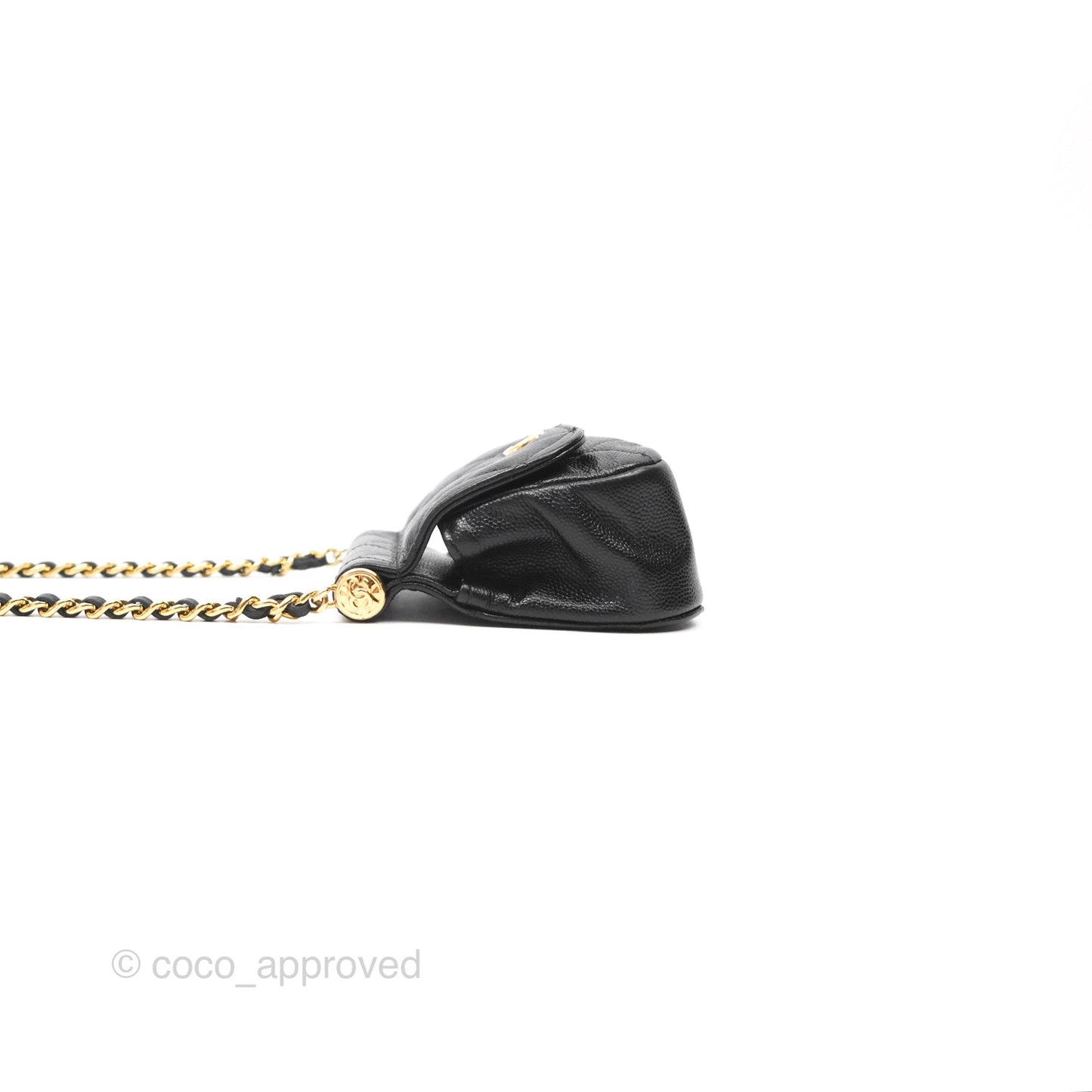 Chanel Clutch with Chain Black Caviar Gold Hardware 22K