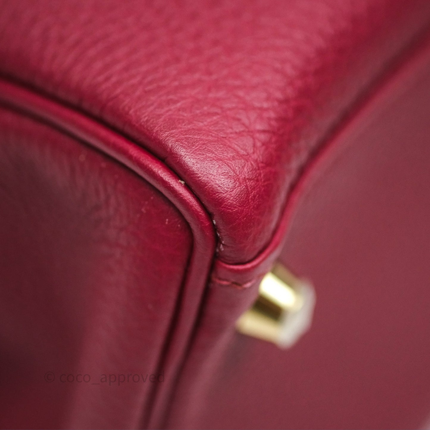 Hermès Kelly 32 Retourne Rouge Grenat K1 Togo Gold Hardware