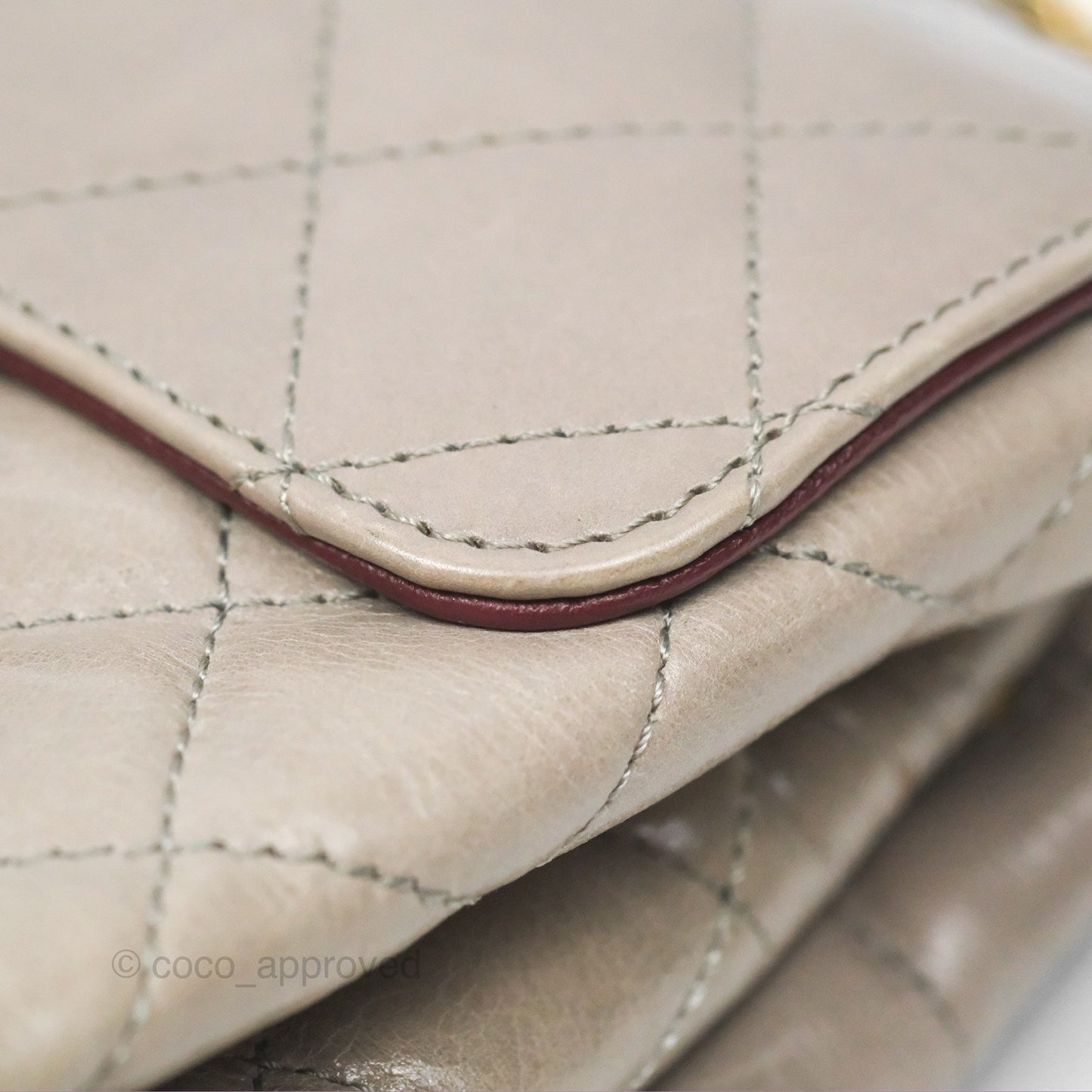 Chanel Accordion Flap Bag Taupe Crinkled Glazed Calfskin