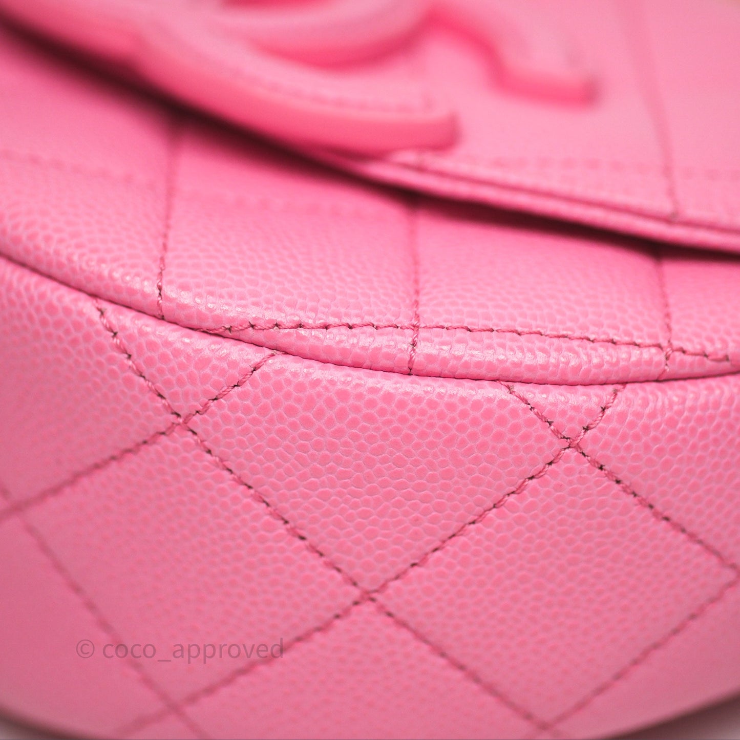 Chanel Quilted Mini Messenger Bag Pink Caviar Gold Hardware 23P
