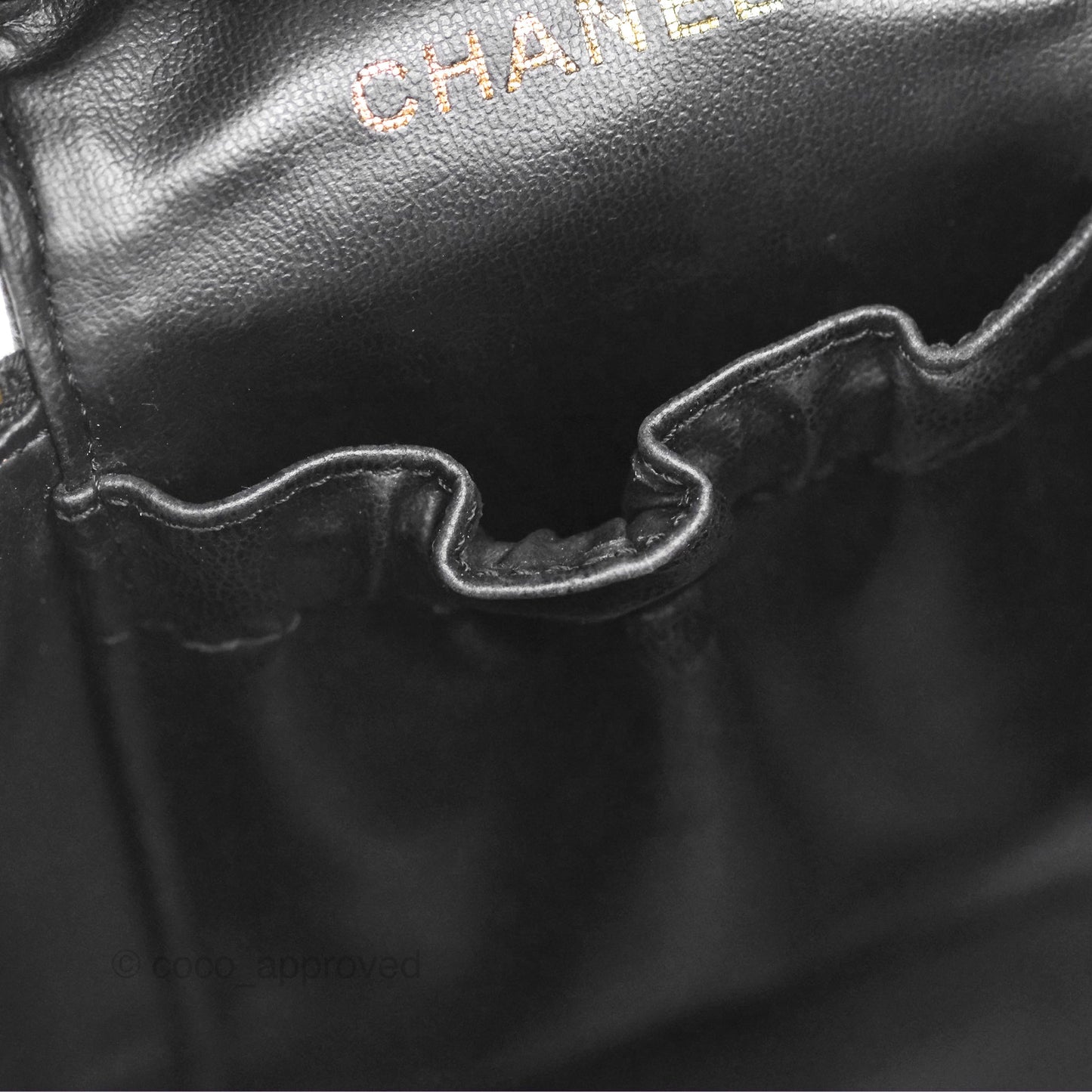 Chanel Vintage Vanity Case Black Caviar Gold Hardware