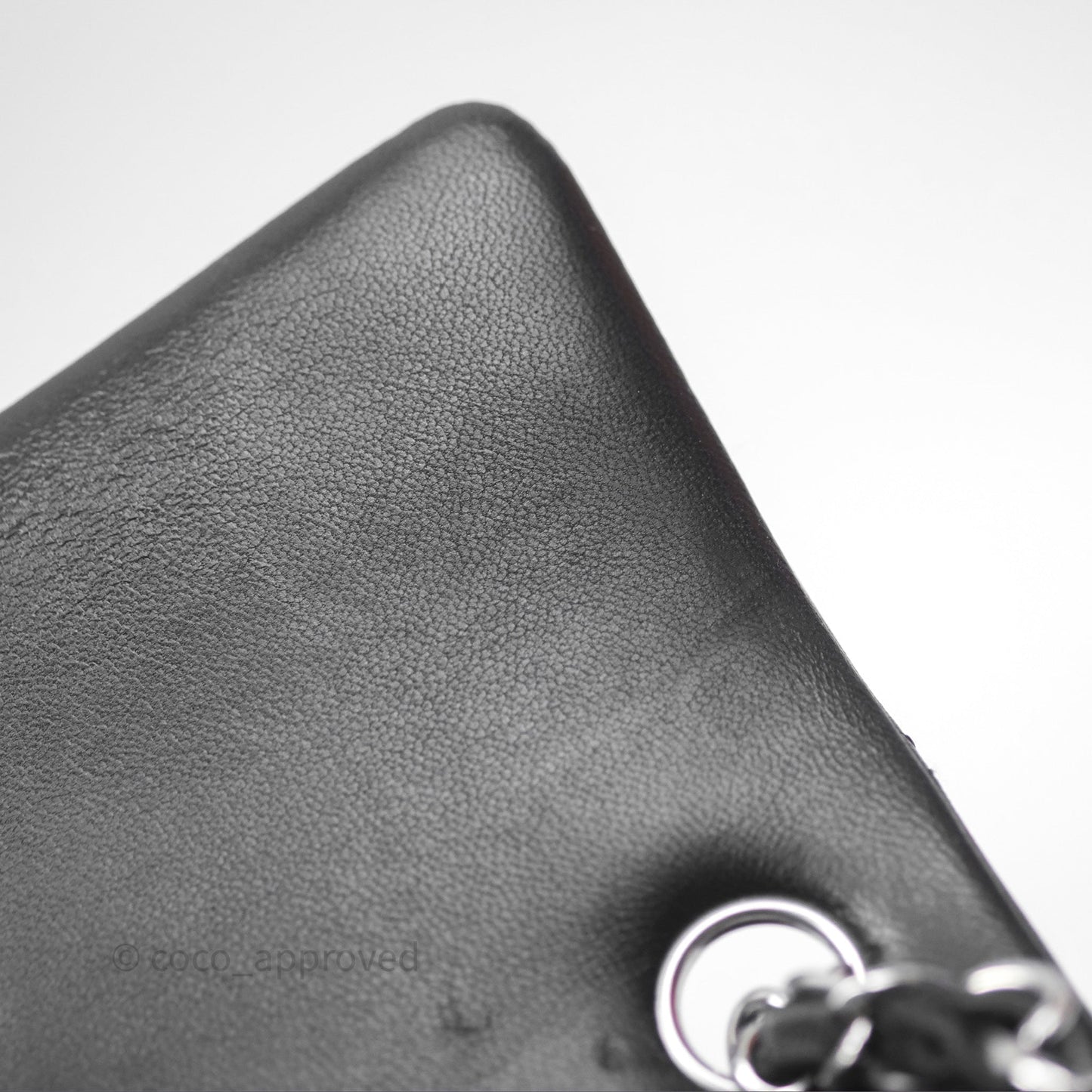Chanel Quilted Mini Rectangular Flap Black Lambskin Silver Hardware