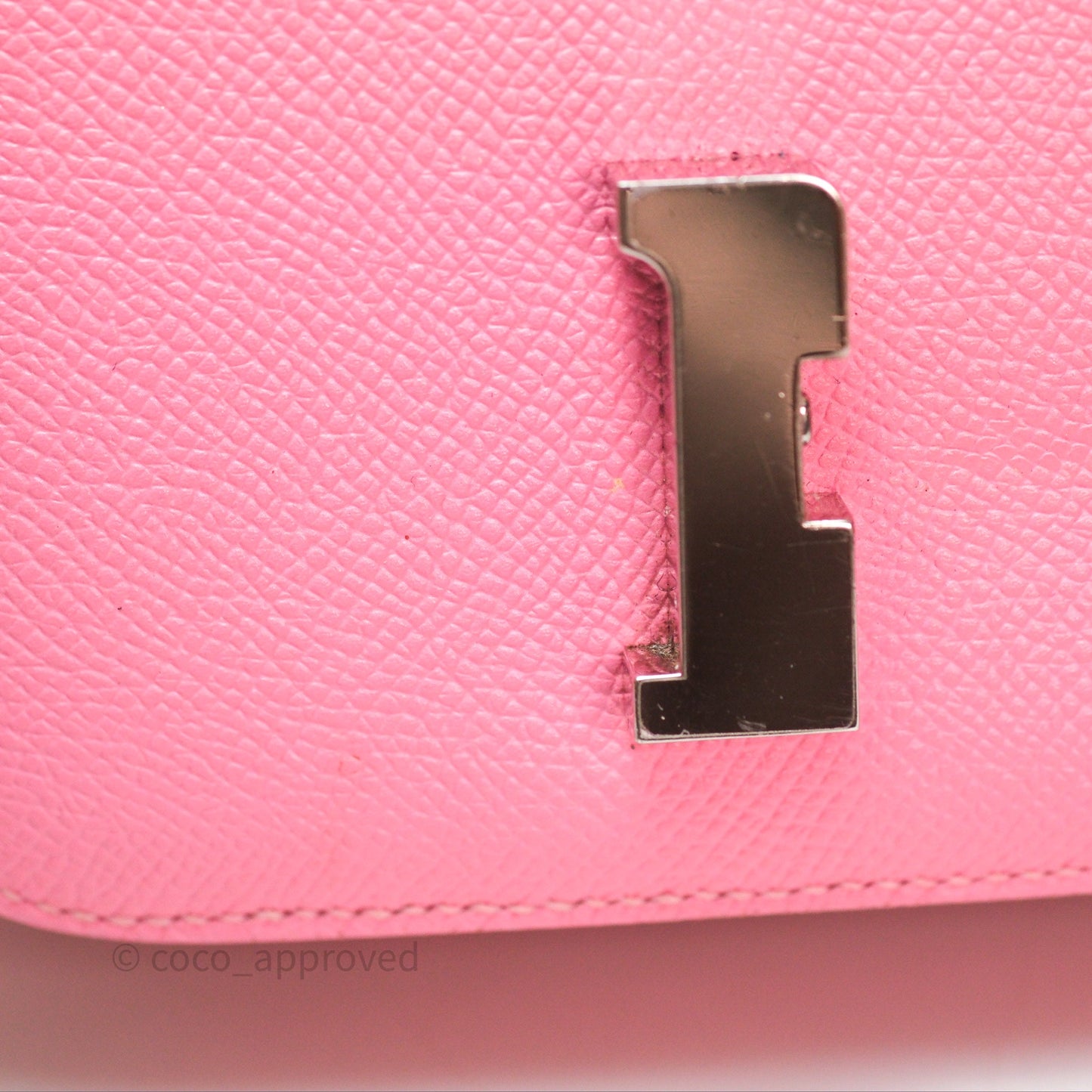 Hermès Constance Mini 18cm Rose d'ete Epsom Palladium Hardware