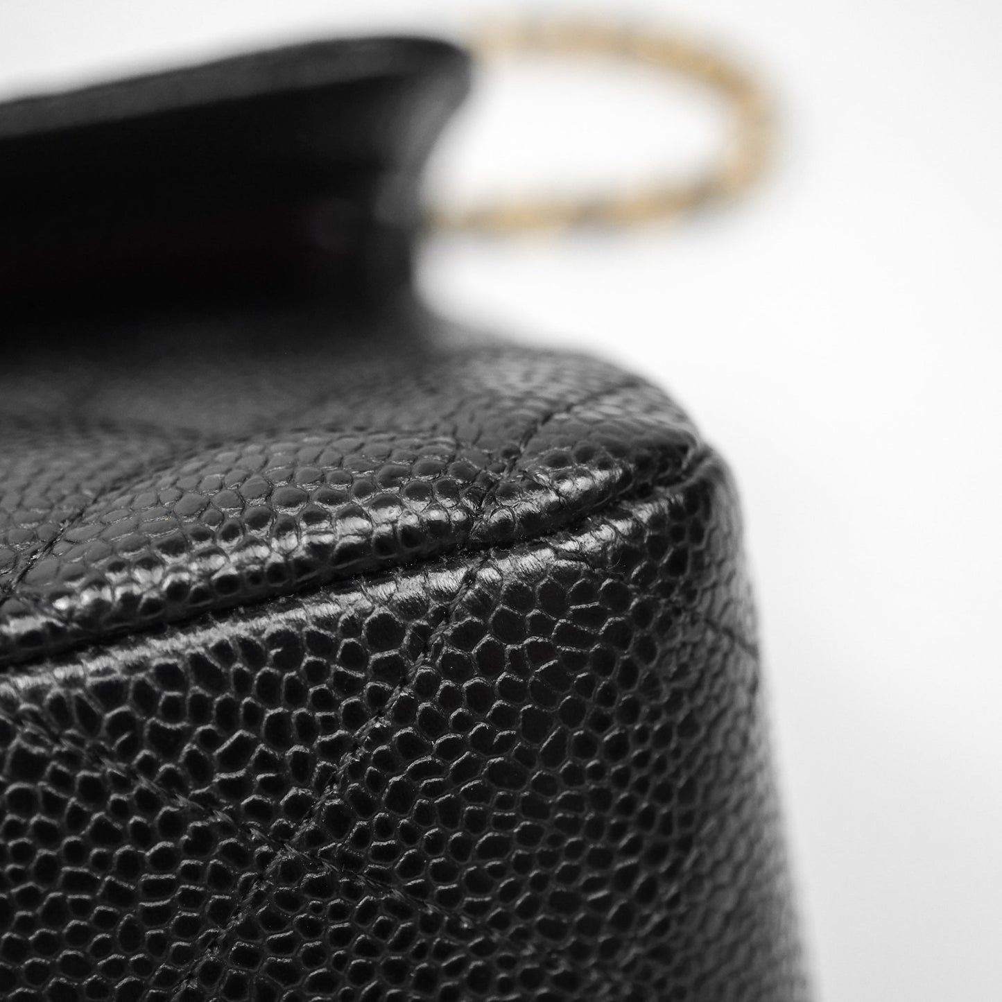 Chanel Classic M/L Medium Flap Quilted Black Caviar Gold Hardware