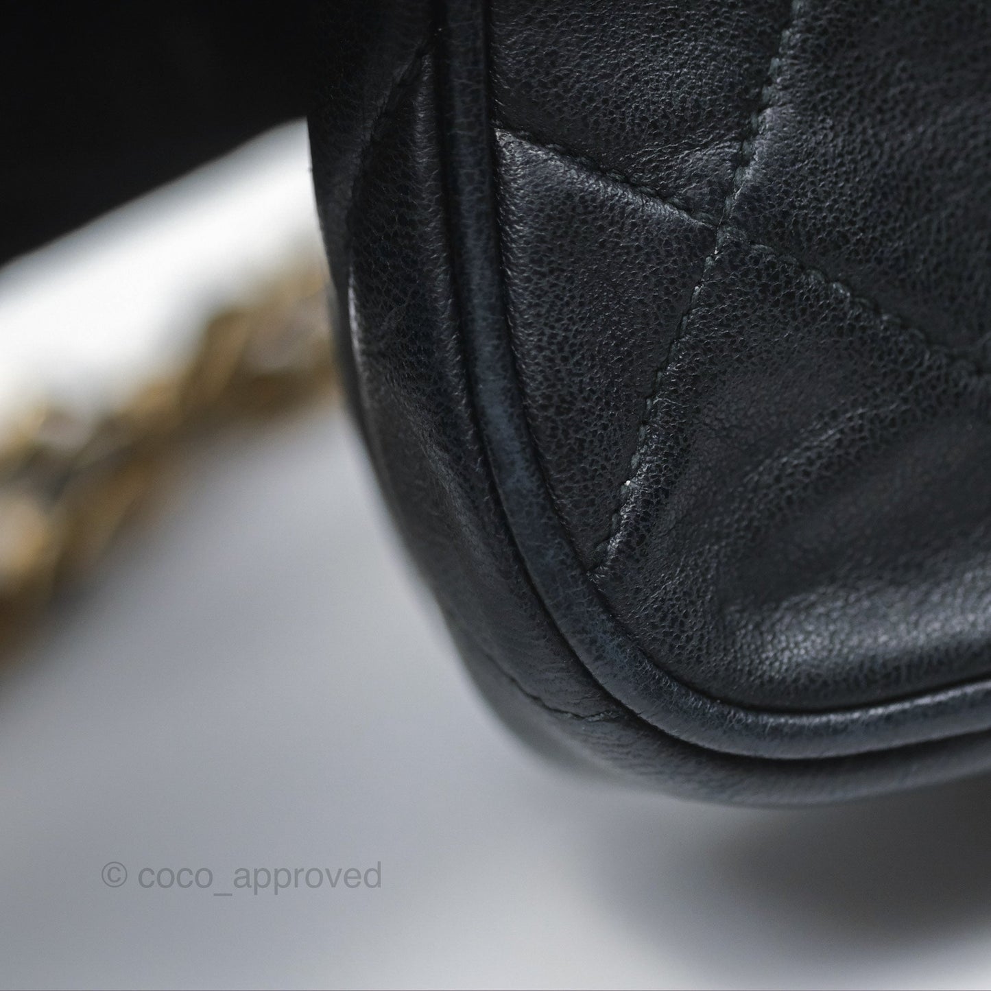 Chanel Vintage Mini Clutch with Chain Black Lambskin Gold Hardware