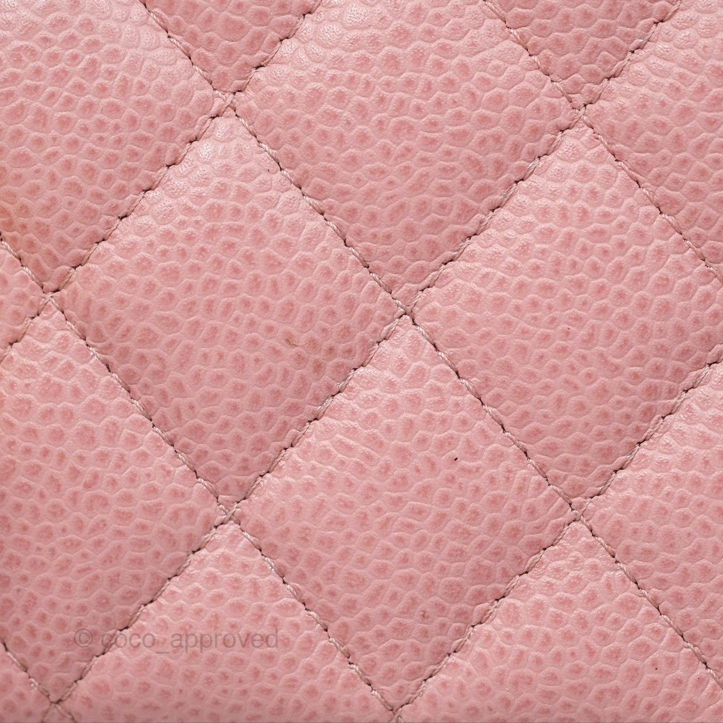 Chanel Vintage Classic M/L Medium Flap Quilted Sakura Pink Caviar 24K Gold Hardware