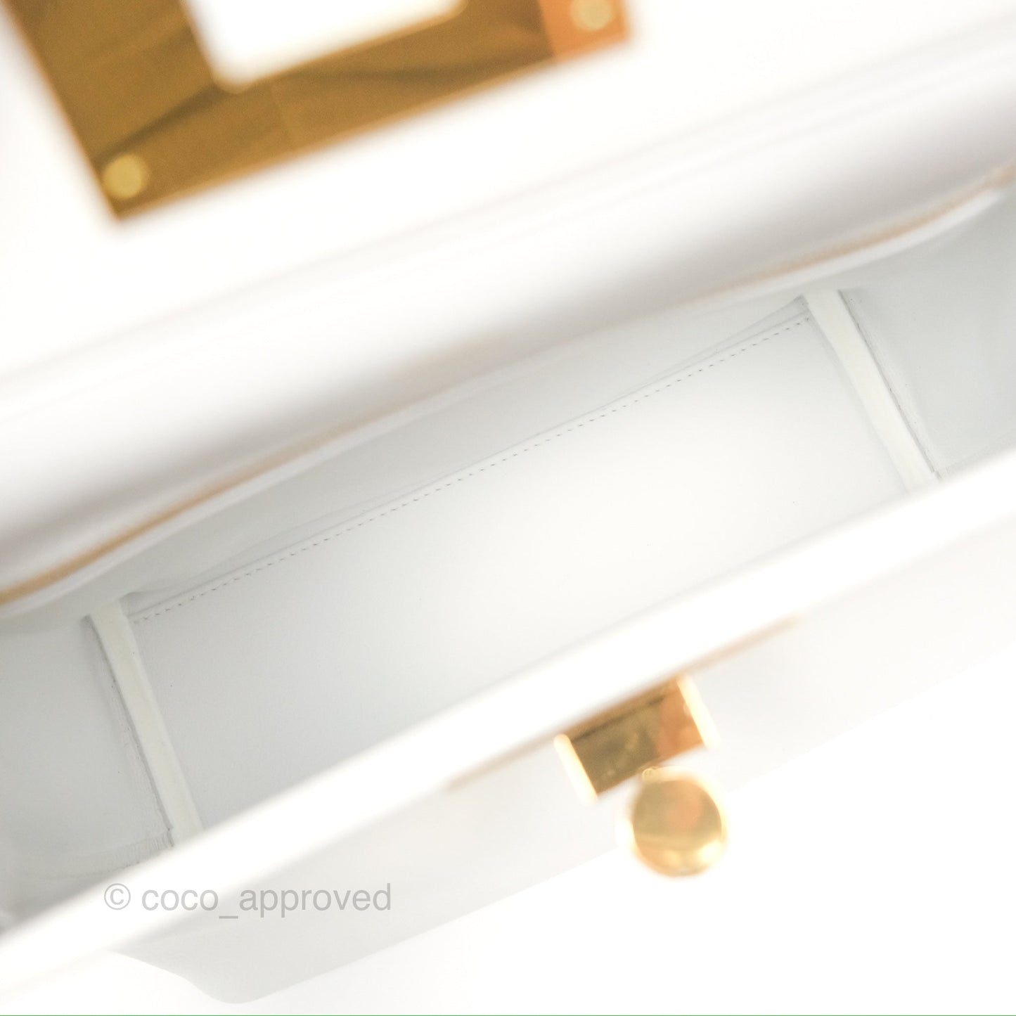 Hermès 24/24 21 Mini New White Evercolor/ Swift Gold Hardware