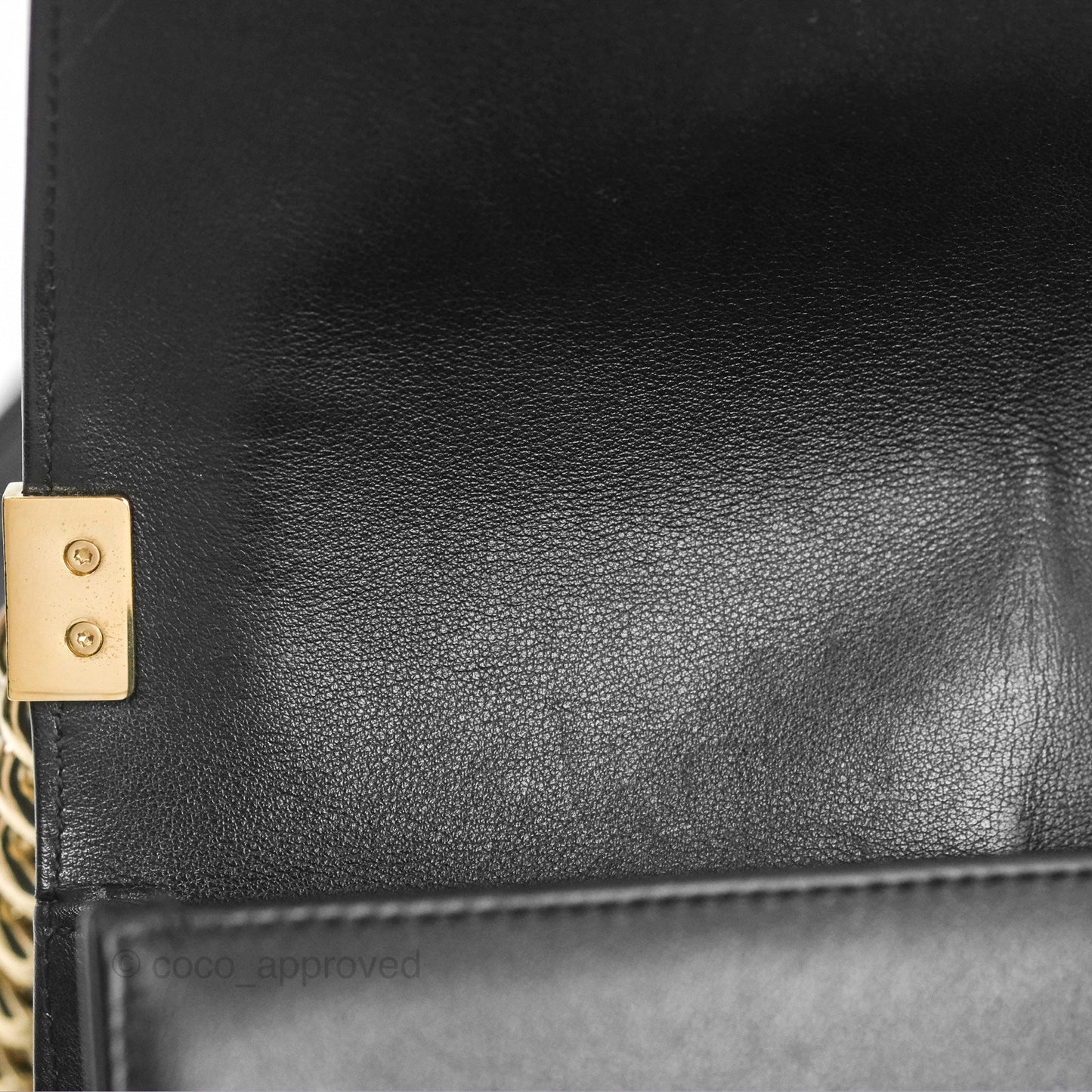 Chanel Chevron Small Boy Black Calfskin Gold Hardware