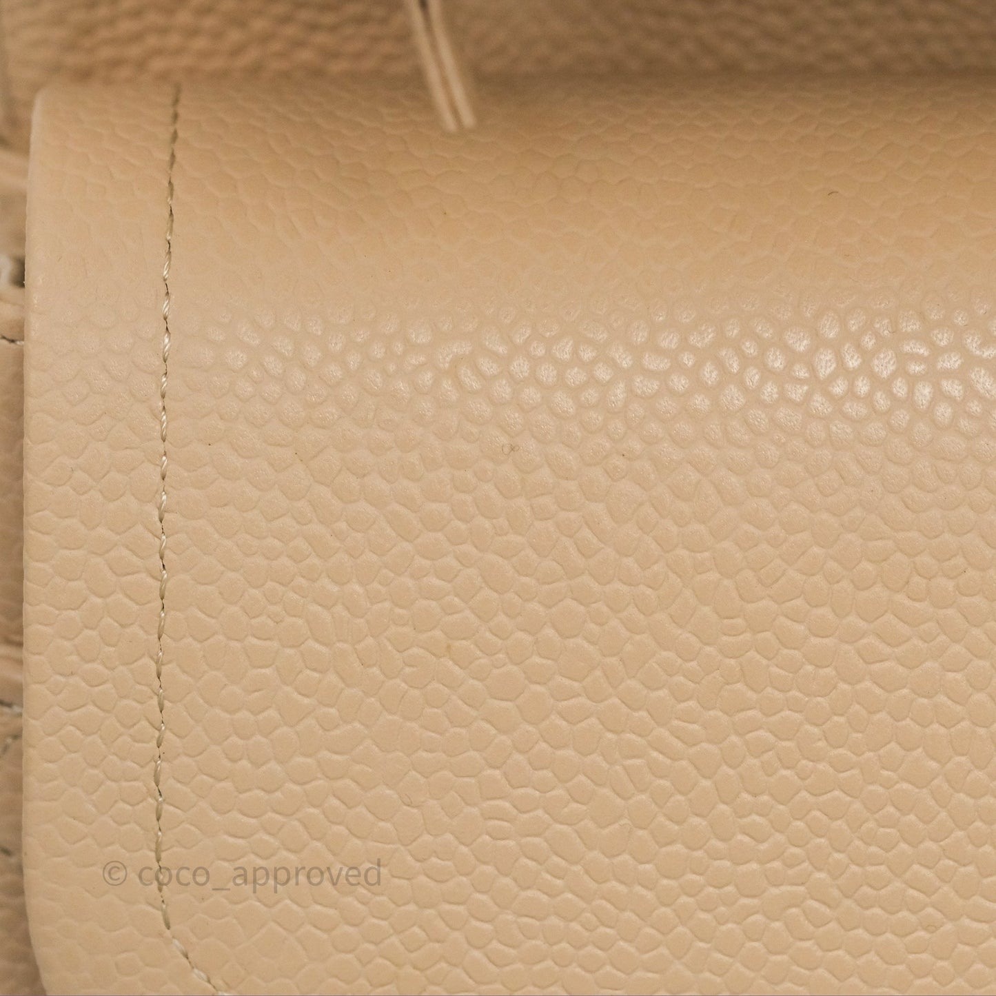 Chanel M/L Medium Classic Flap Quilted Beige Caviar Gold Hardware