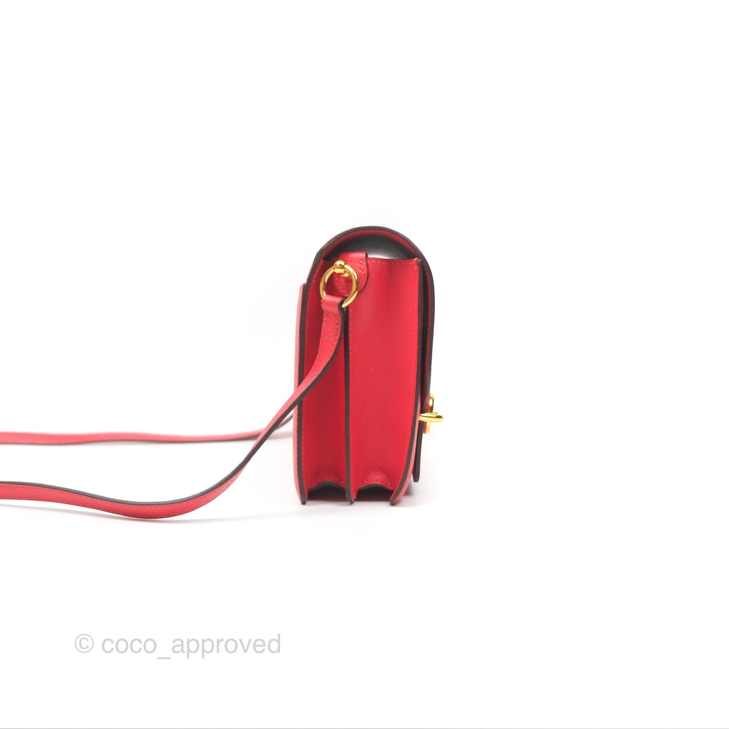 Hermès Roulis Mini 18 Rouge De Coeur Evercolor Permabrass Hardware