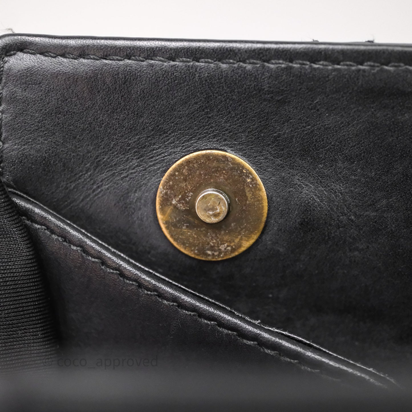 Chanel Vintage Tote Bag Quilted Black Lambskin Antique Gold Hardware