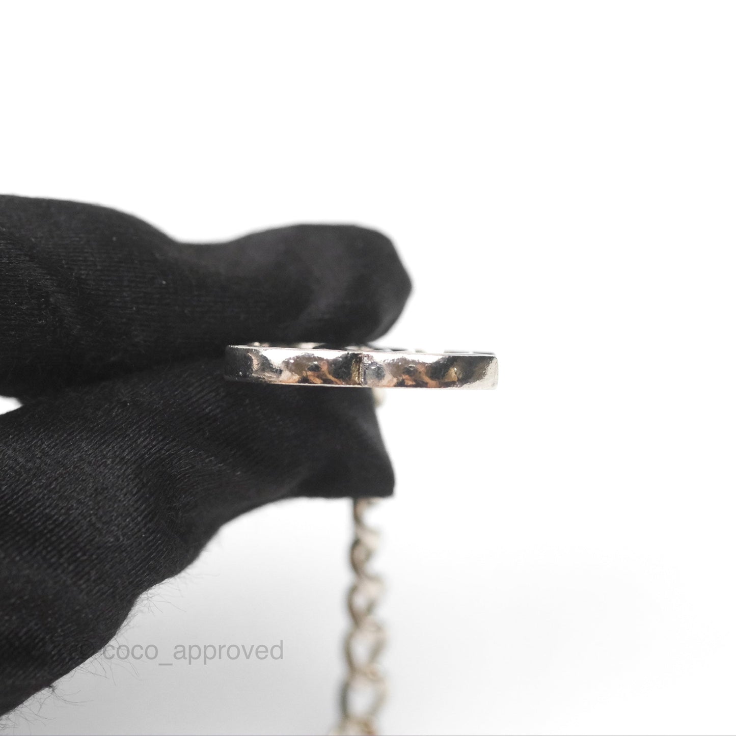 Chanel Black CC Chain Belt Silver Tone 08V