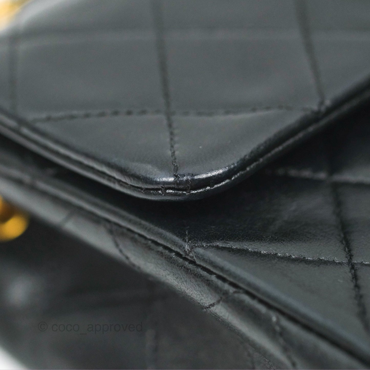Chanel Vintage Square Flap Bag Black Lambskin 24K Gold Hardware