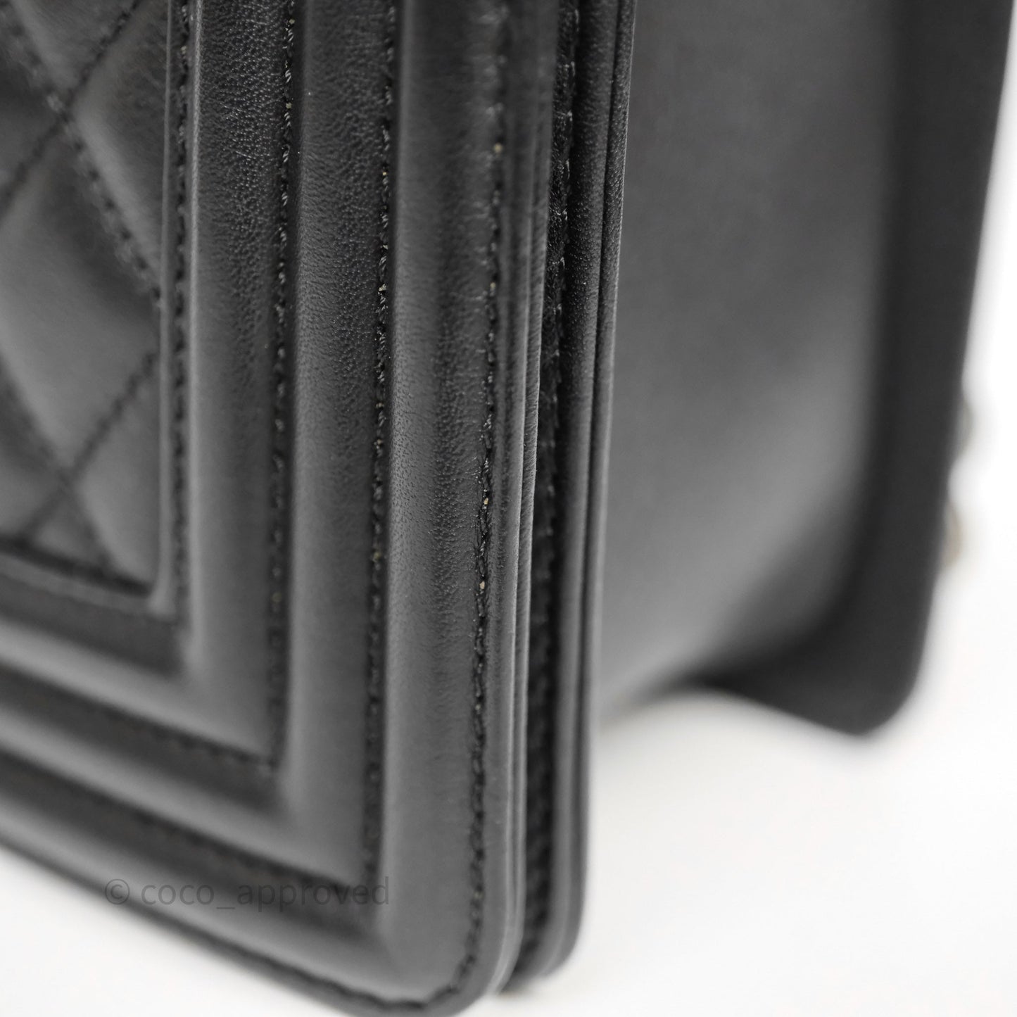 Chanel Quilted Medium Boy Black Calfskin Ruthenium Hardware