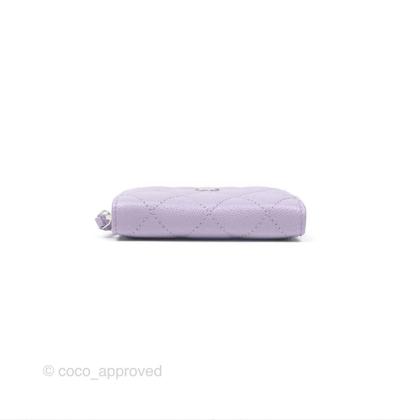 Chanel Classic Zipped Coin Purse Lilac Caviar Silver Hardware