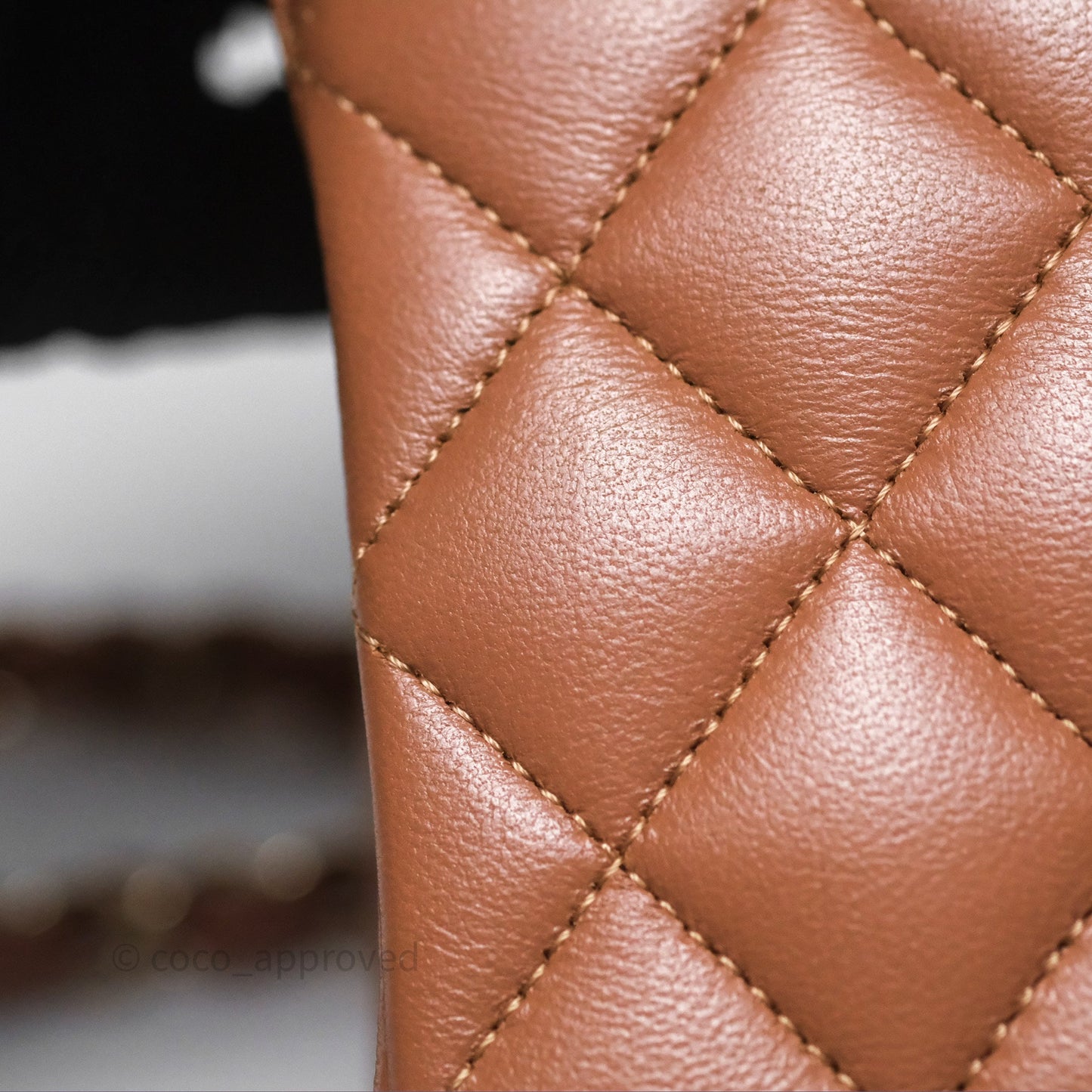 Chanel Classic M/L Medium Flap Quilted Dark Beige Caramel Lambskin Gold Hardware