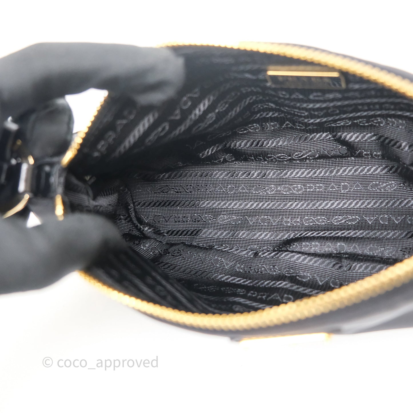 Prada Re-Edition 2002 Re-Nylon Small Shoulder Bag Black Gold Hardware