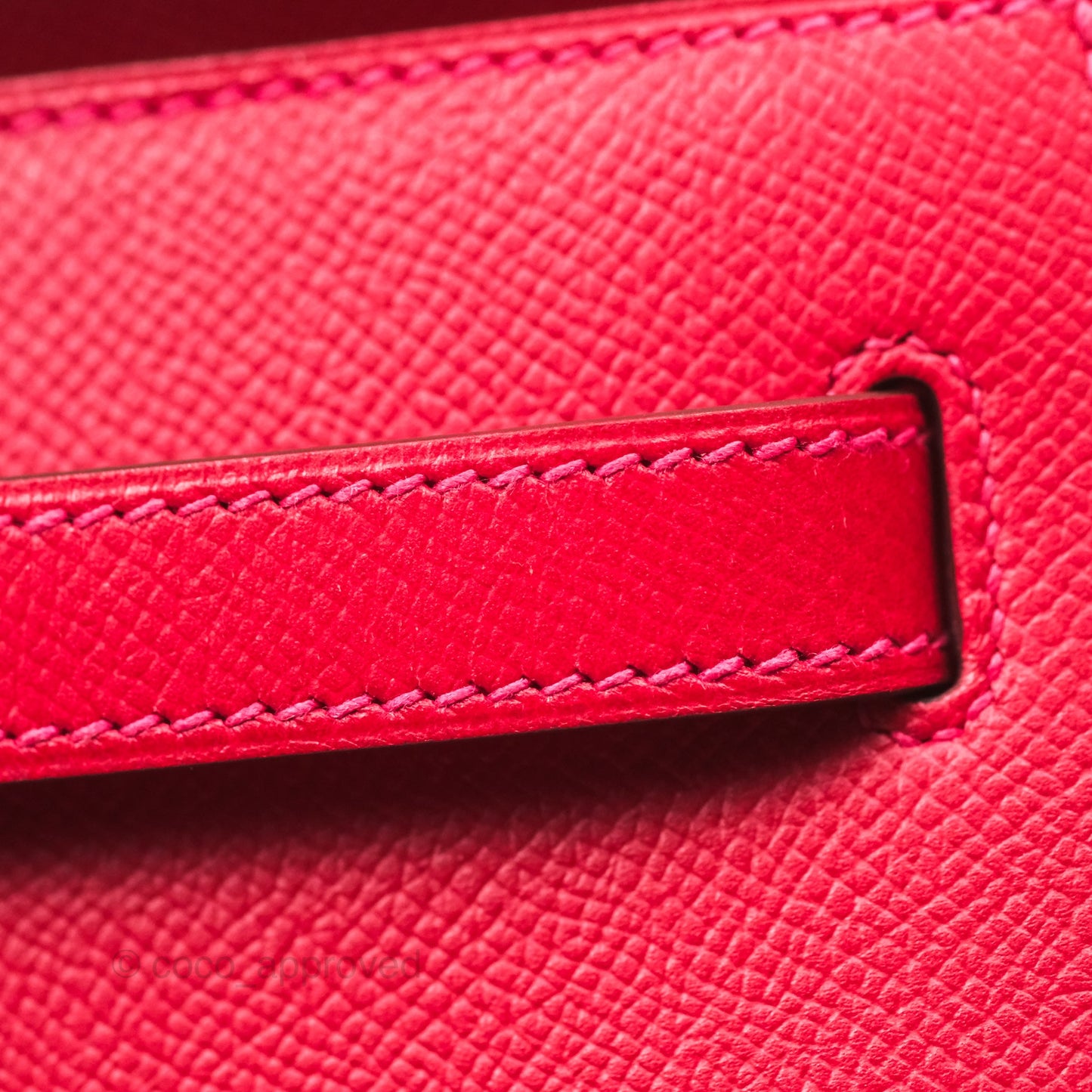 Hermès Kelly 32 Sellier Rouge Casaque Q5 Epsom Palladium Hardware