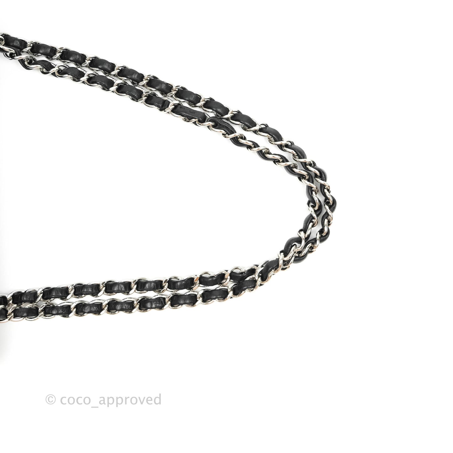 Chanel Classic M/L Medium Double Flap Black Lambskin Silver Hardware
