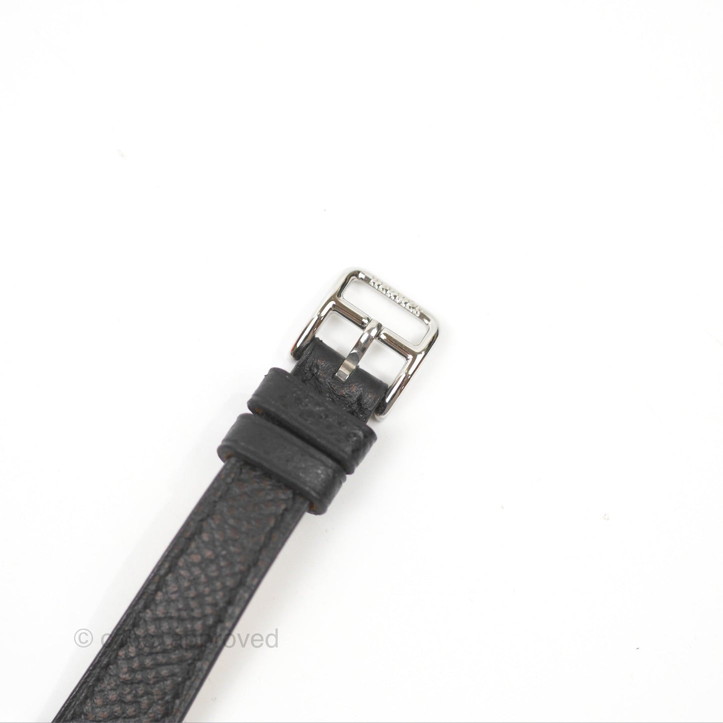 Hermès Small Heure H Double Tour Watch Black Epsom Palladium Hardware