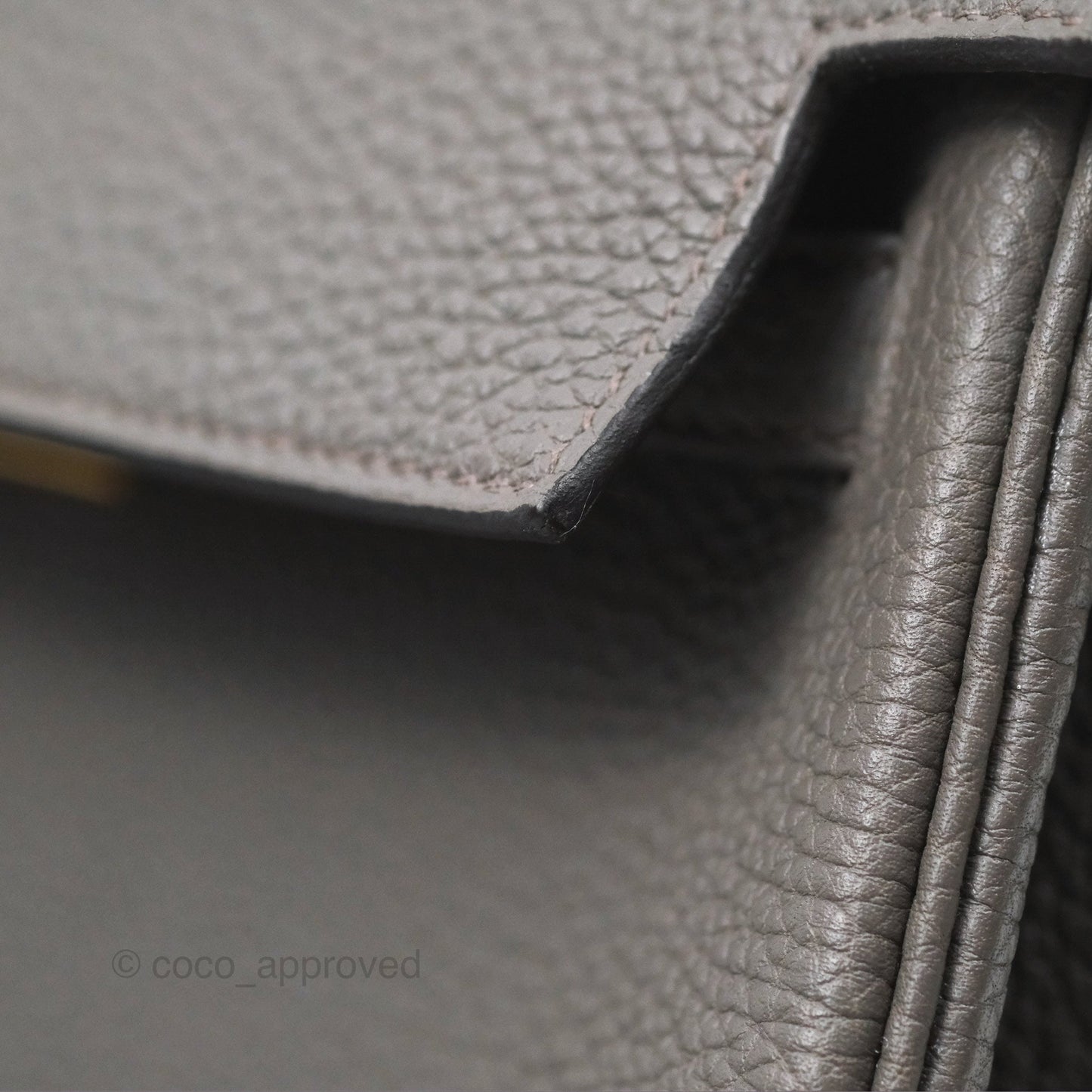 Hermès Retourne Kelly 25 Gris Etain 8F Togo Gold Hardware