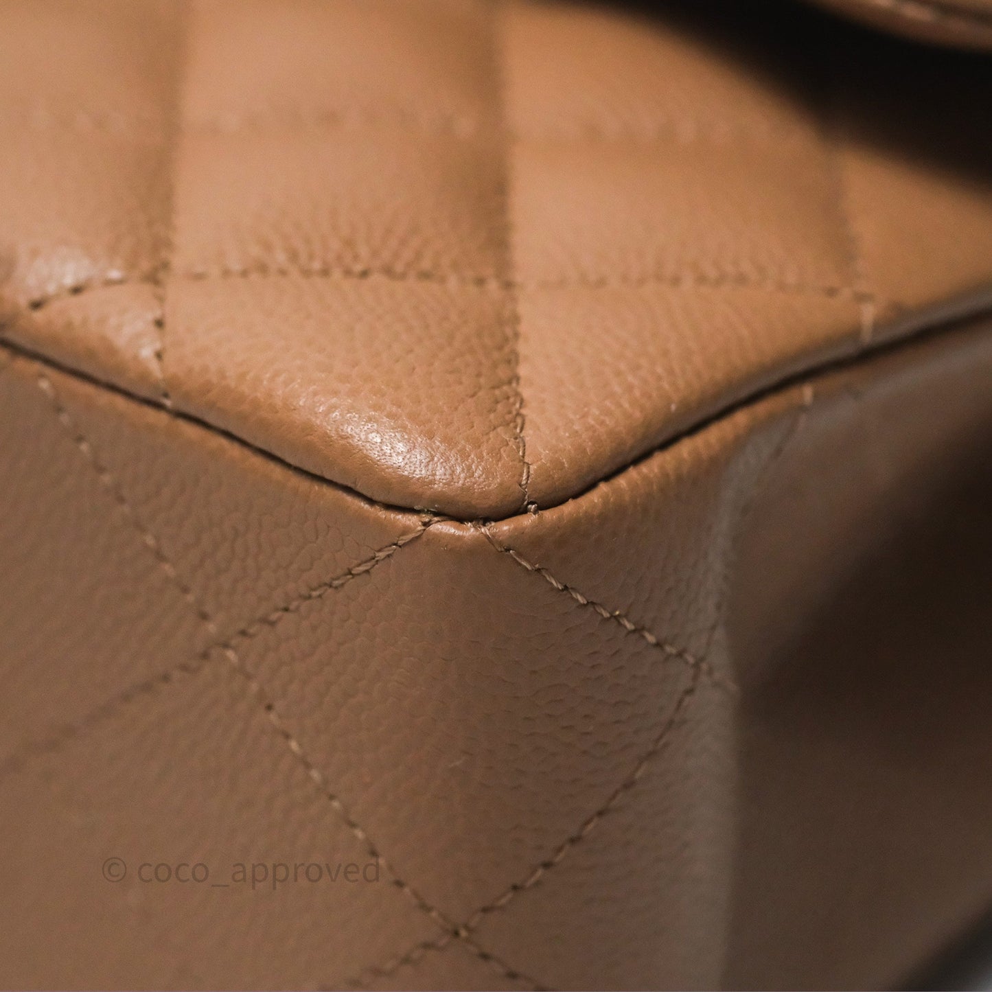 Chanel Small Classic Quilted Flap Dark Beige Caviar Gold Hardware