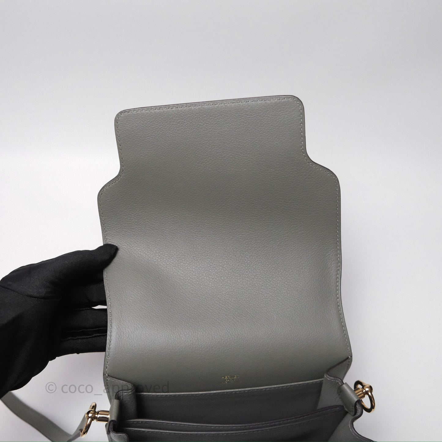 Hermès Roulis Mini 18 Gris Meyer 0L Evercolor Permabrass Hardware