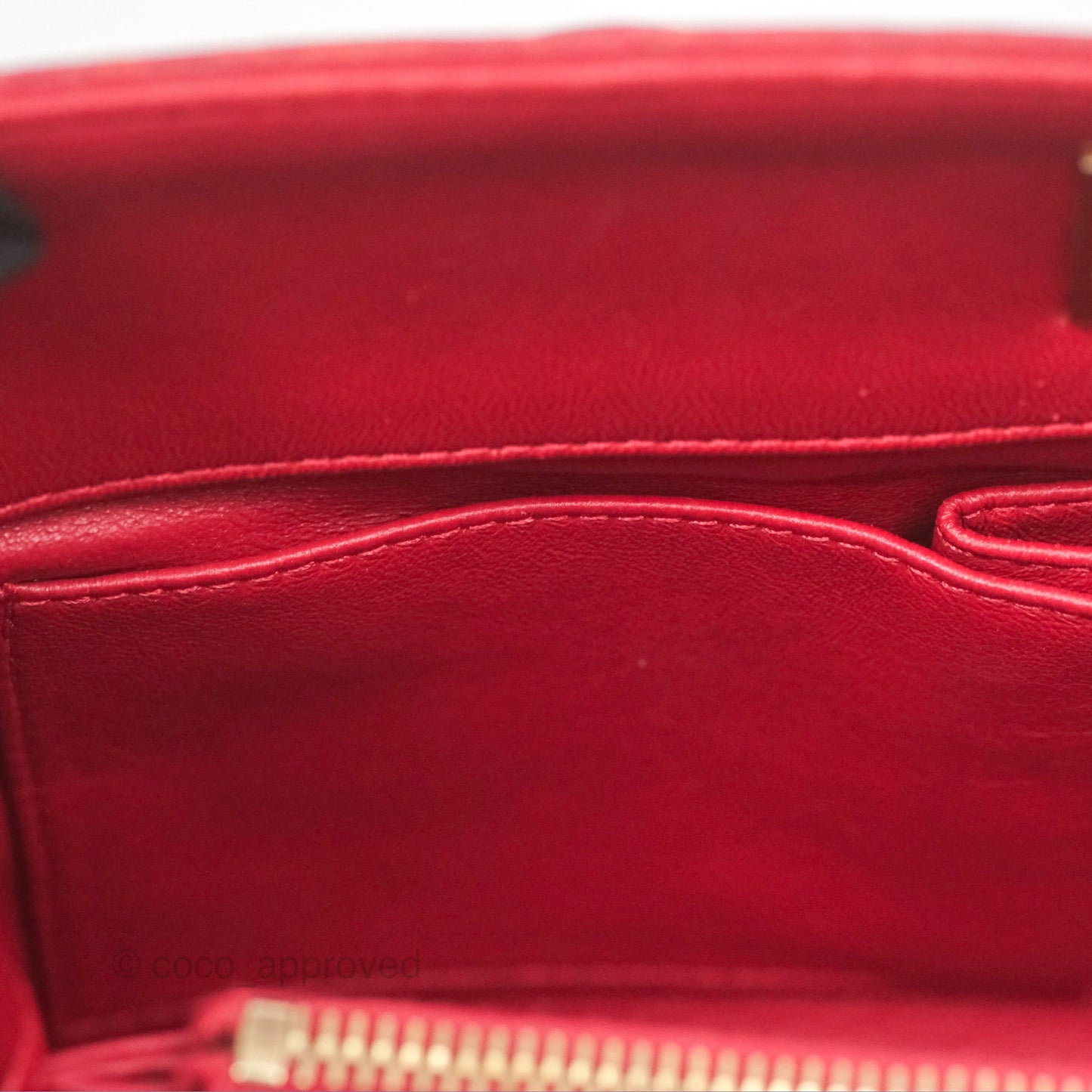 Chanel Tote Bag Red Lambskin Aged Gold Hardware