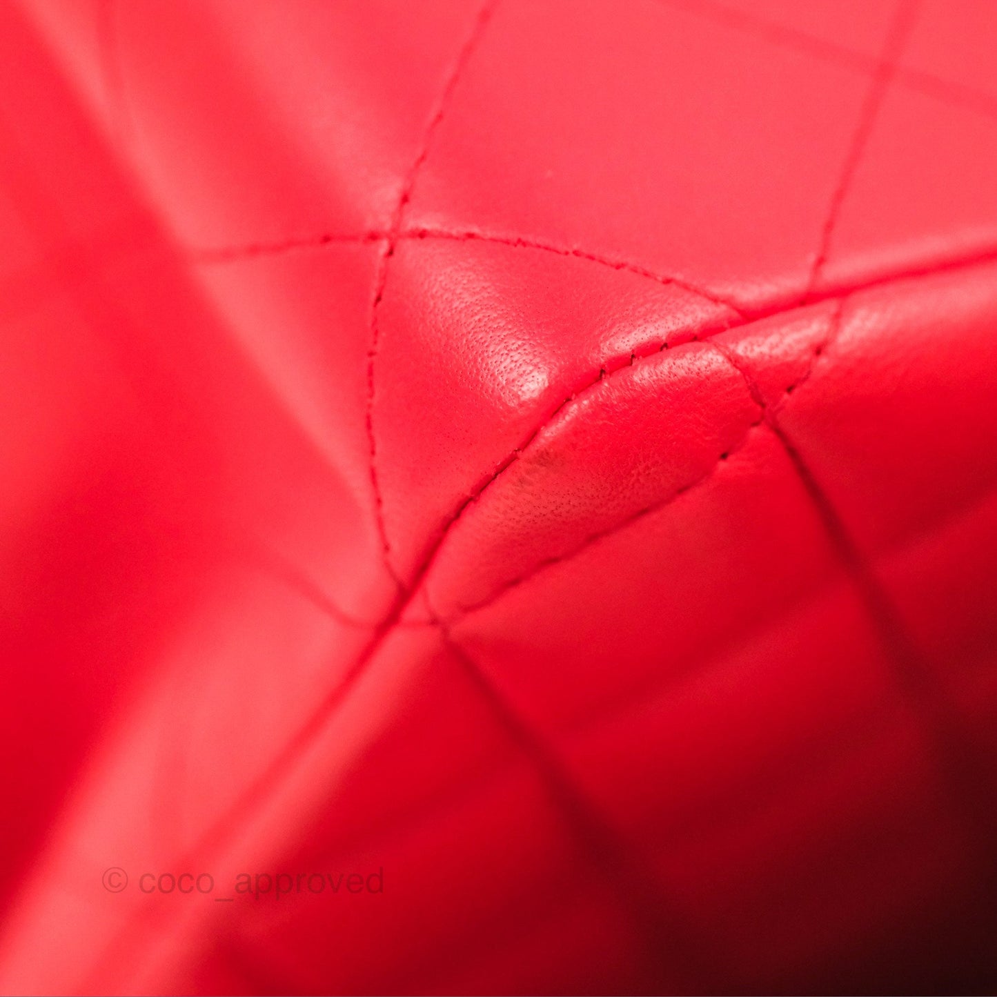 Chanel Classic M/L Medium Flap Quilted Red Lambskin Gold Hardware