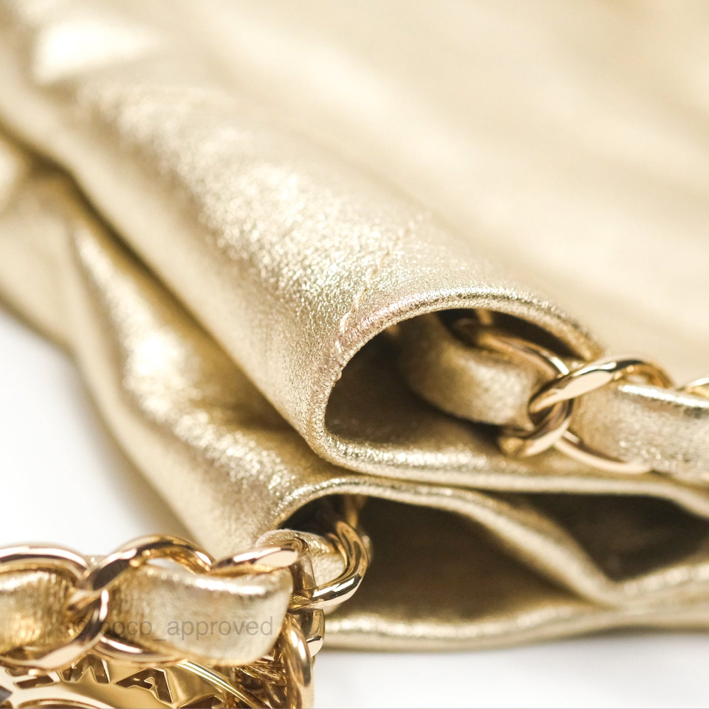 Chanel 22 Small Quilted Iridescent Gold Gold Hardware
