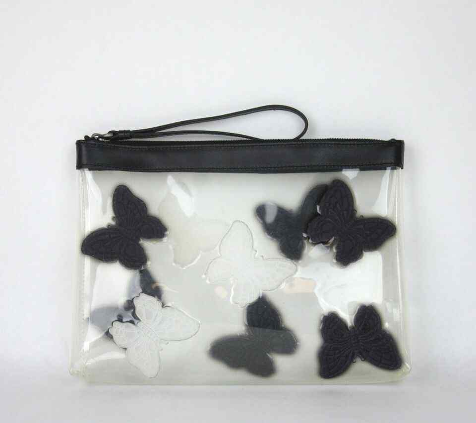 Luxury Bottega Veneta Women's clear Wristlet Clutch Bag Butterfly