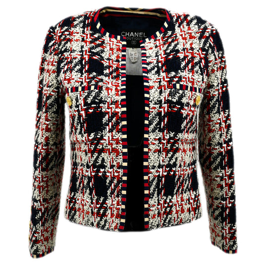Luxury Chanel Collarless Jacket Red #38