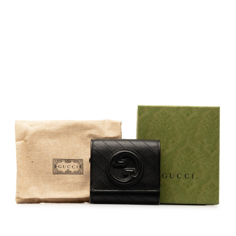 Luxury Gucci Trending 2025 Blonde Interlocking G Double Fold Wallet 760316 AACP7 Black Leather  Luxury Gucci Trending 2025