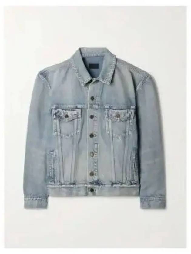 Luxury Saint Laurent Oversized Fit Denim Jacket Sky Blue