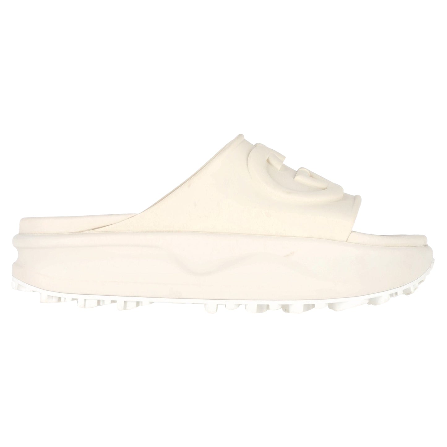 Luxury Gucci Trending 2025 Slide Sandal with Interlocking G in White Rubber