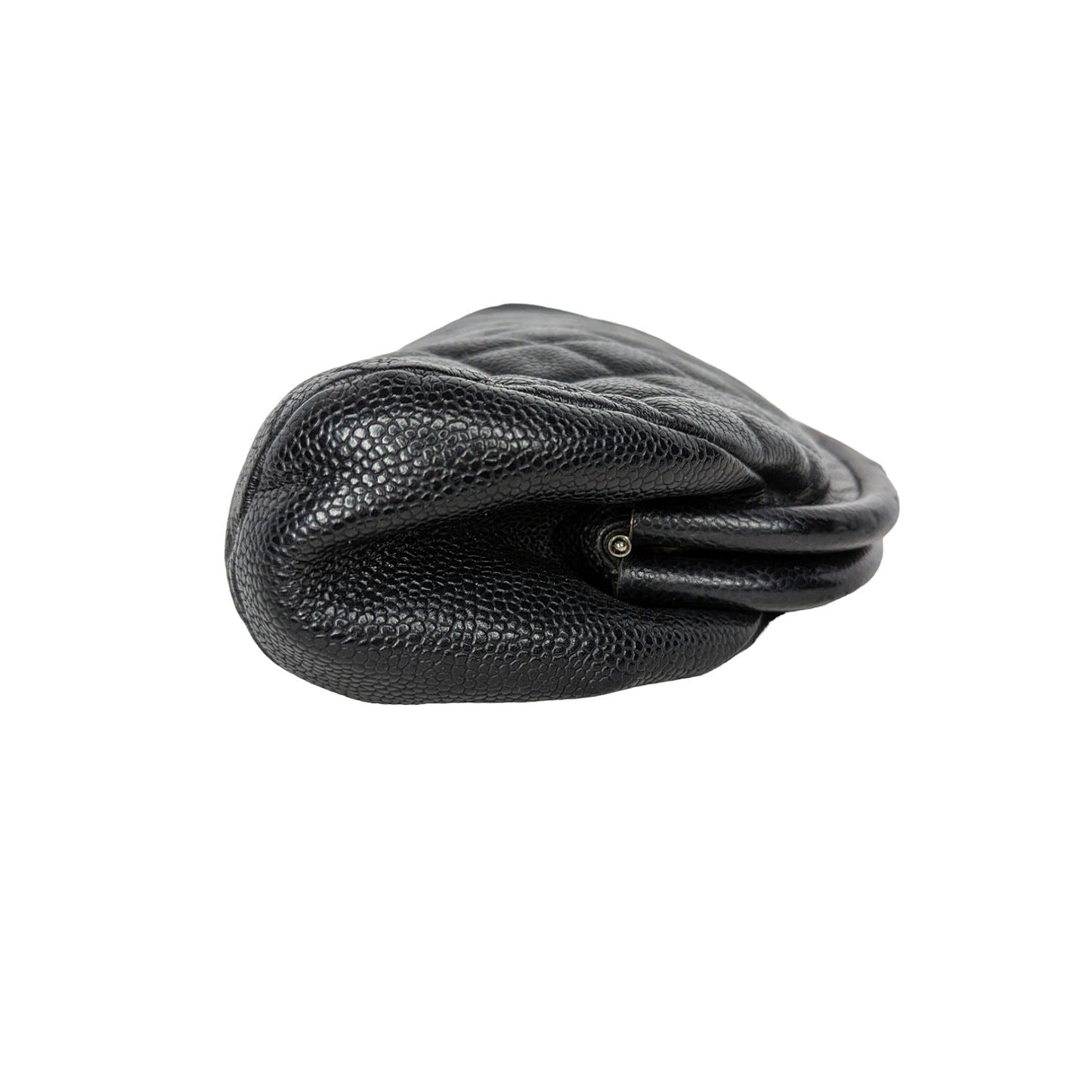 Luxury Chanel Black Quilted Caviar Leather Timeless Clutch