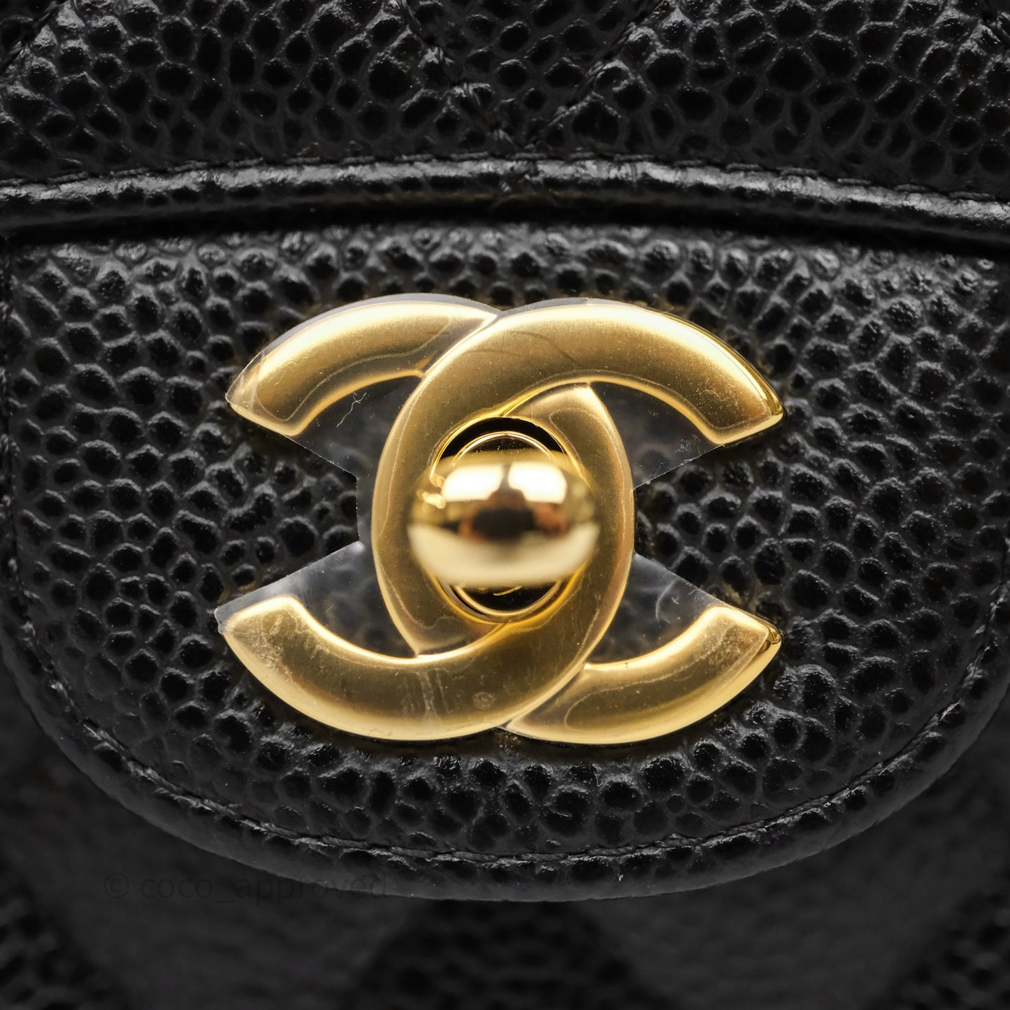 Chanel Classic M/L Medium Flap Quilted Black Caviar Gold Hardware