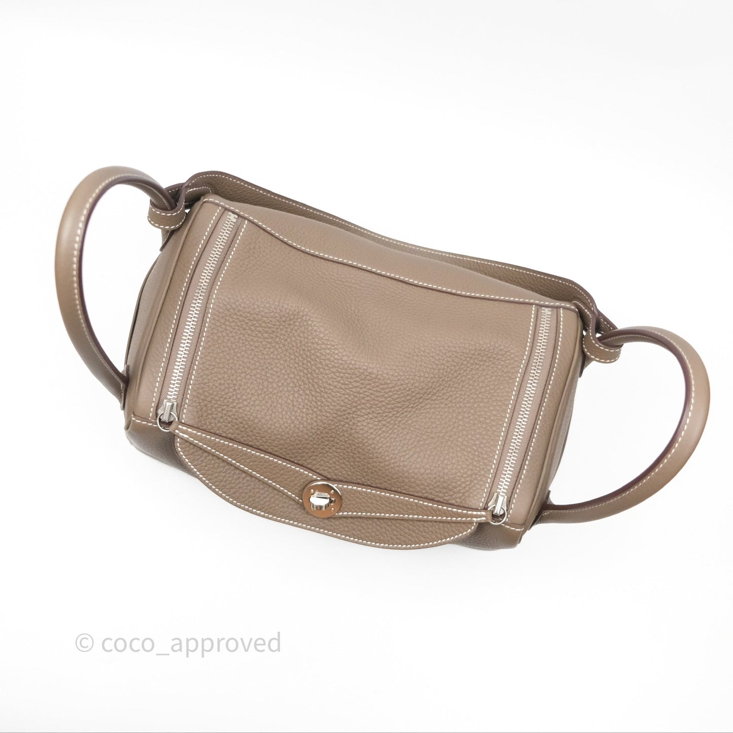 Hermès Lindy 30 Etoupe 18 Clemence Palladium Hardware
