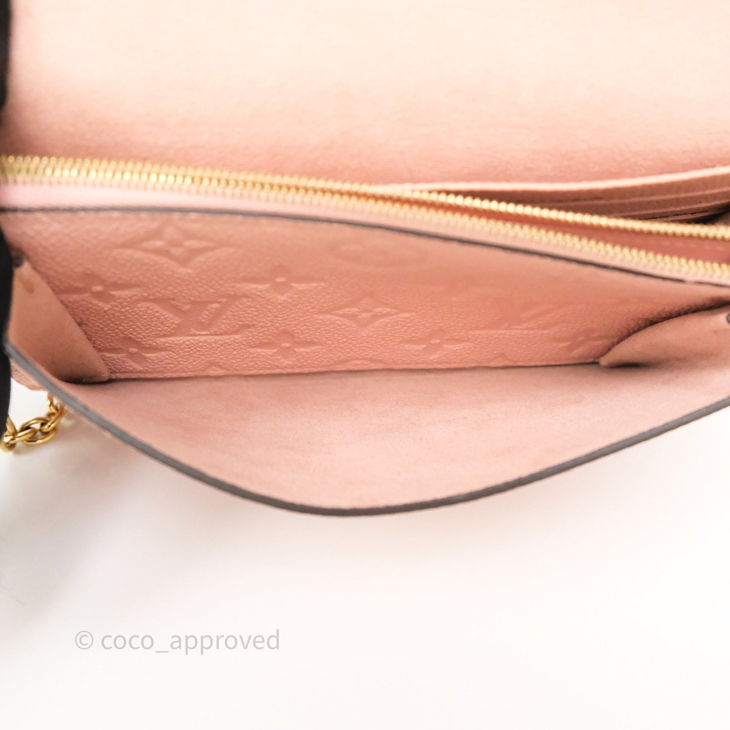 Louis Vuitton Vavin Chain Wallet Rose Poudre Empreinte Monogram