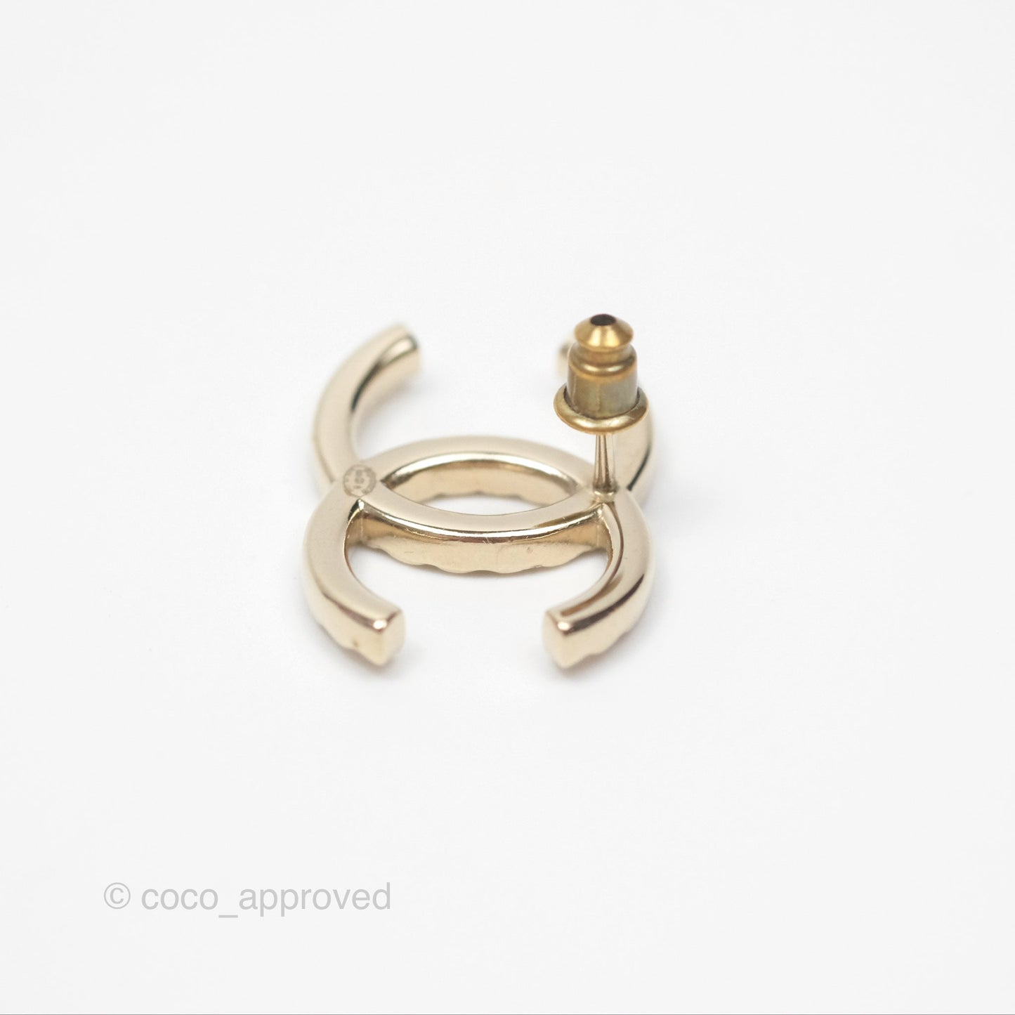 Chanel Crystal CC Earrings Gold Tone 20A