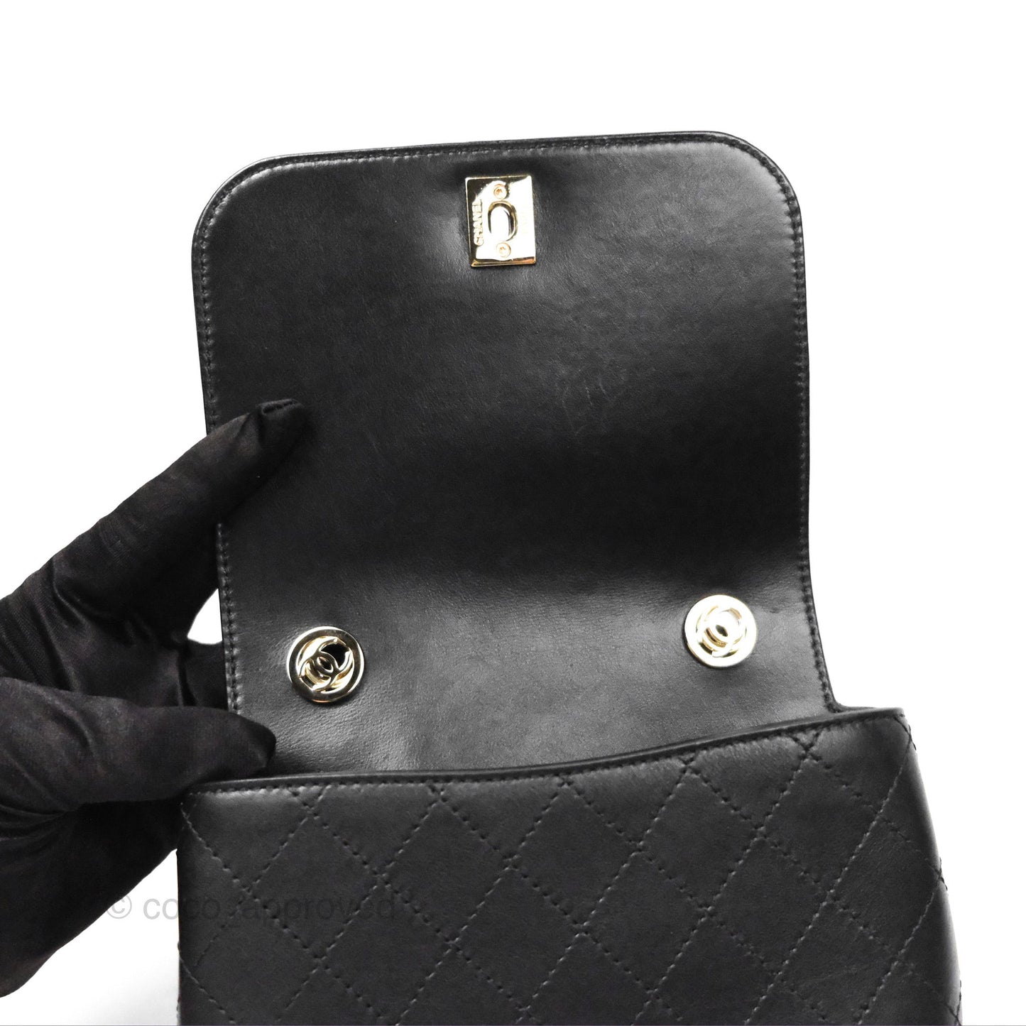 Chanel Calfskin Stitched Small Flap Bag Black