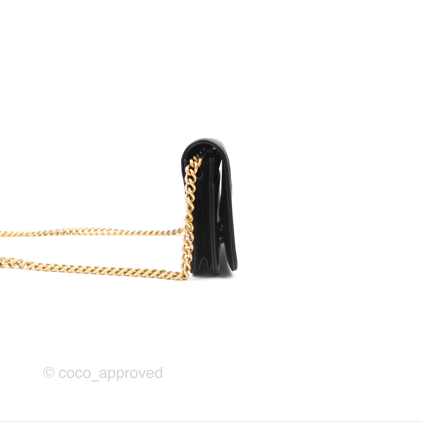 Chanel Quilted Boy Wallet on Chain WOC Black Caviar Age Gold Hardware