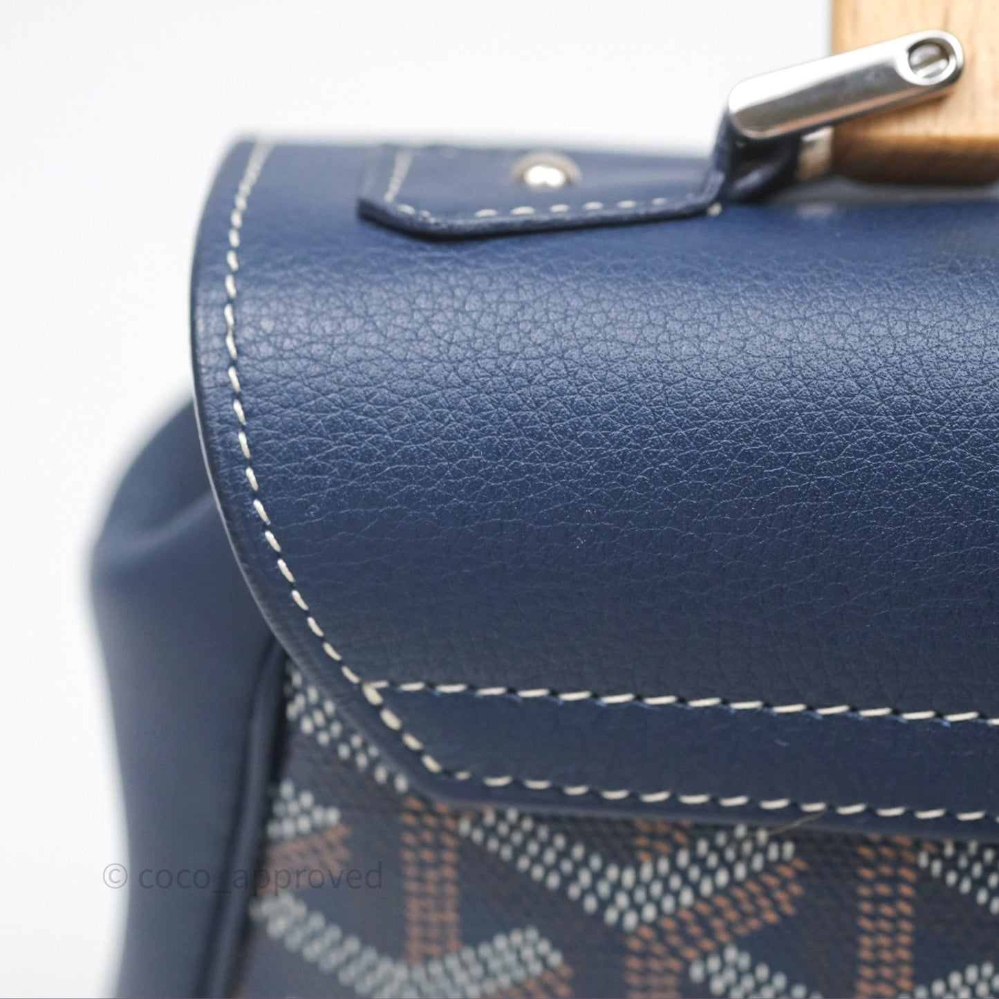 Goyard Saïgon Mini Bag Navy Goyardine Canvas/ Chevroches Calfskin
