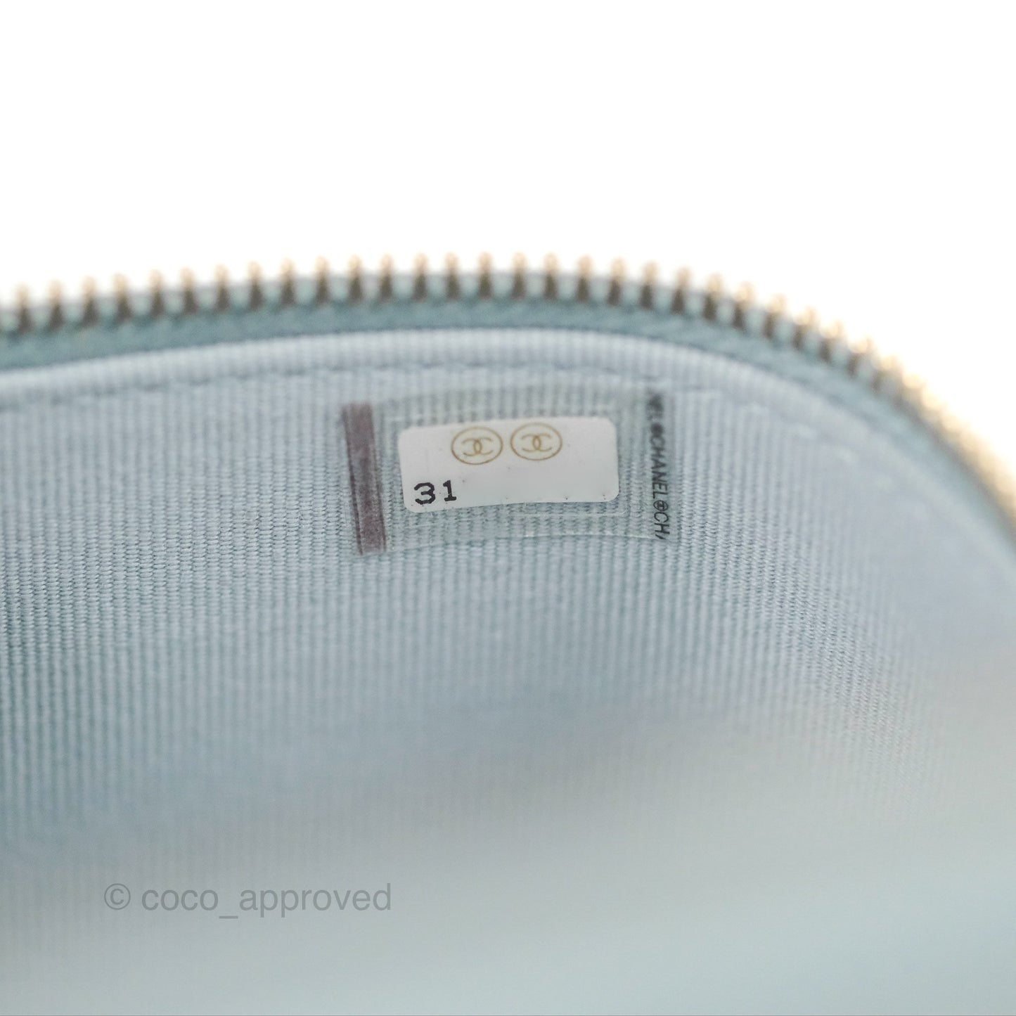 Chanel Mini Top Handle Vanity With Chain Light Blue Lambskin Gold Hardware
