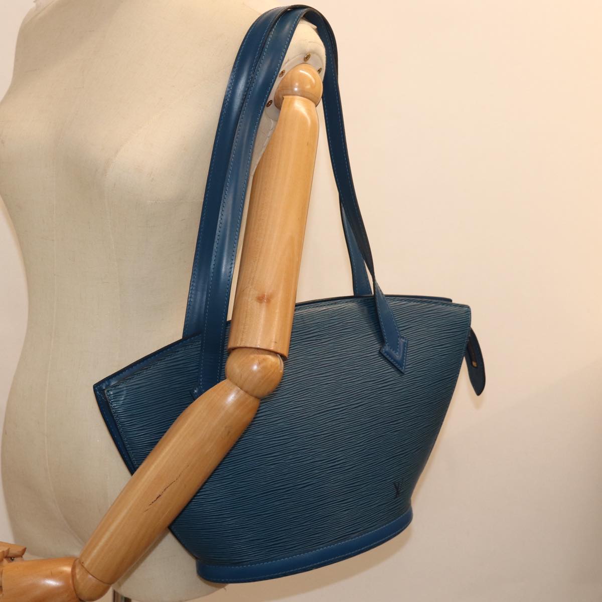 LOUIS VUITTON Epi Saint Jacques Poignees Long Hand Bag Blue M52265 77186