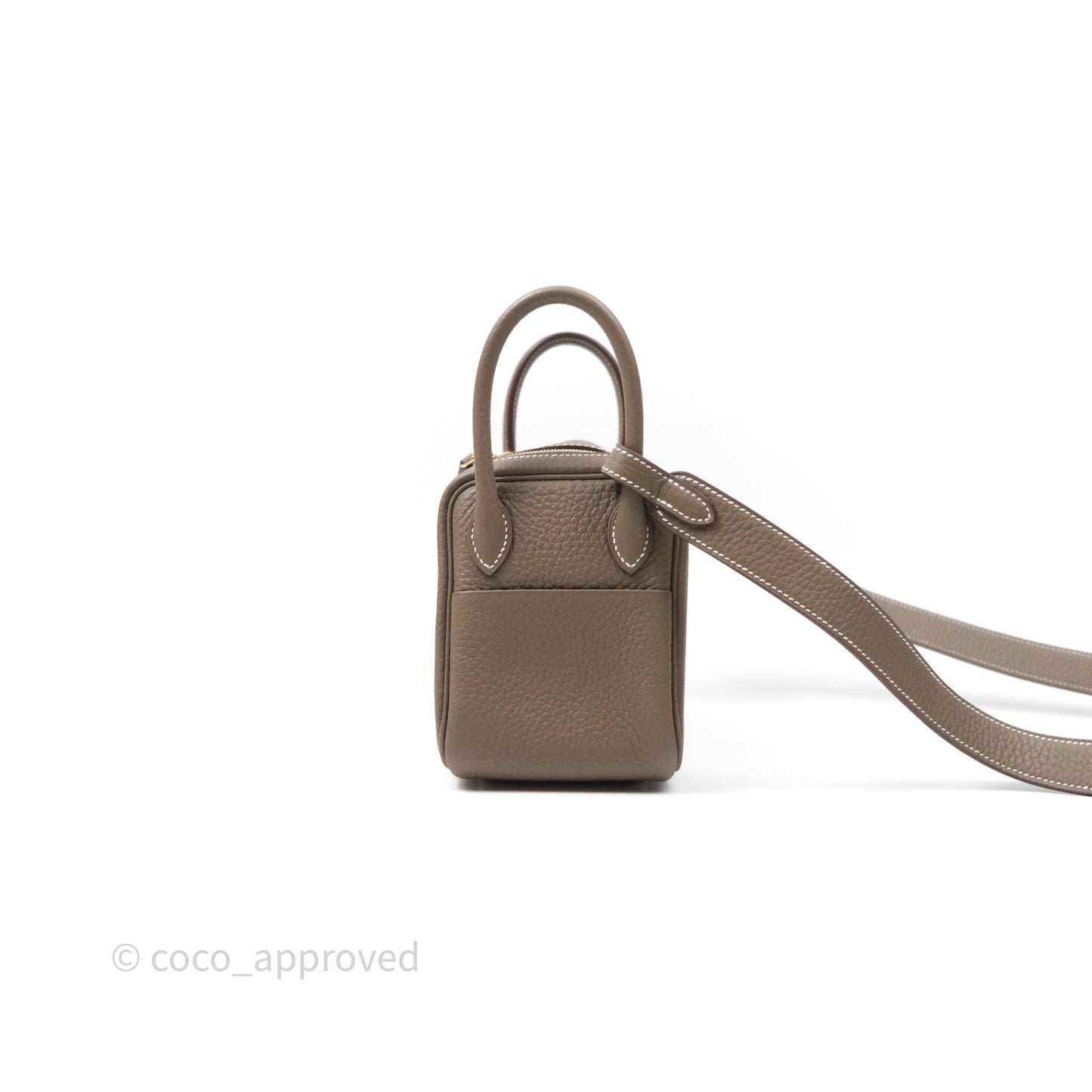 Hermès Mini Lindy 20 Etoupe 18 Clemence Gold Hardware