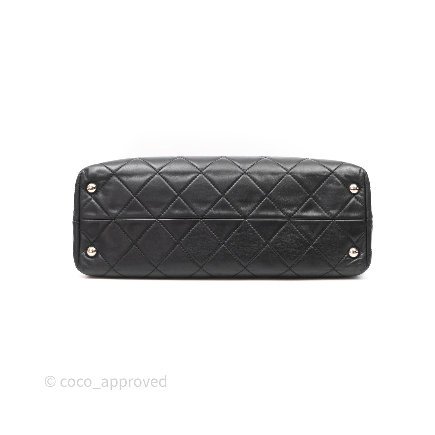 Chanel In The Business Tote Bag Black Calfskin Silver Hardware