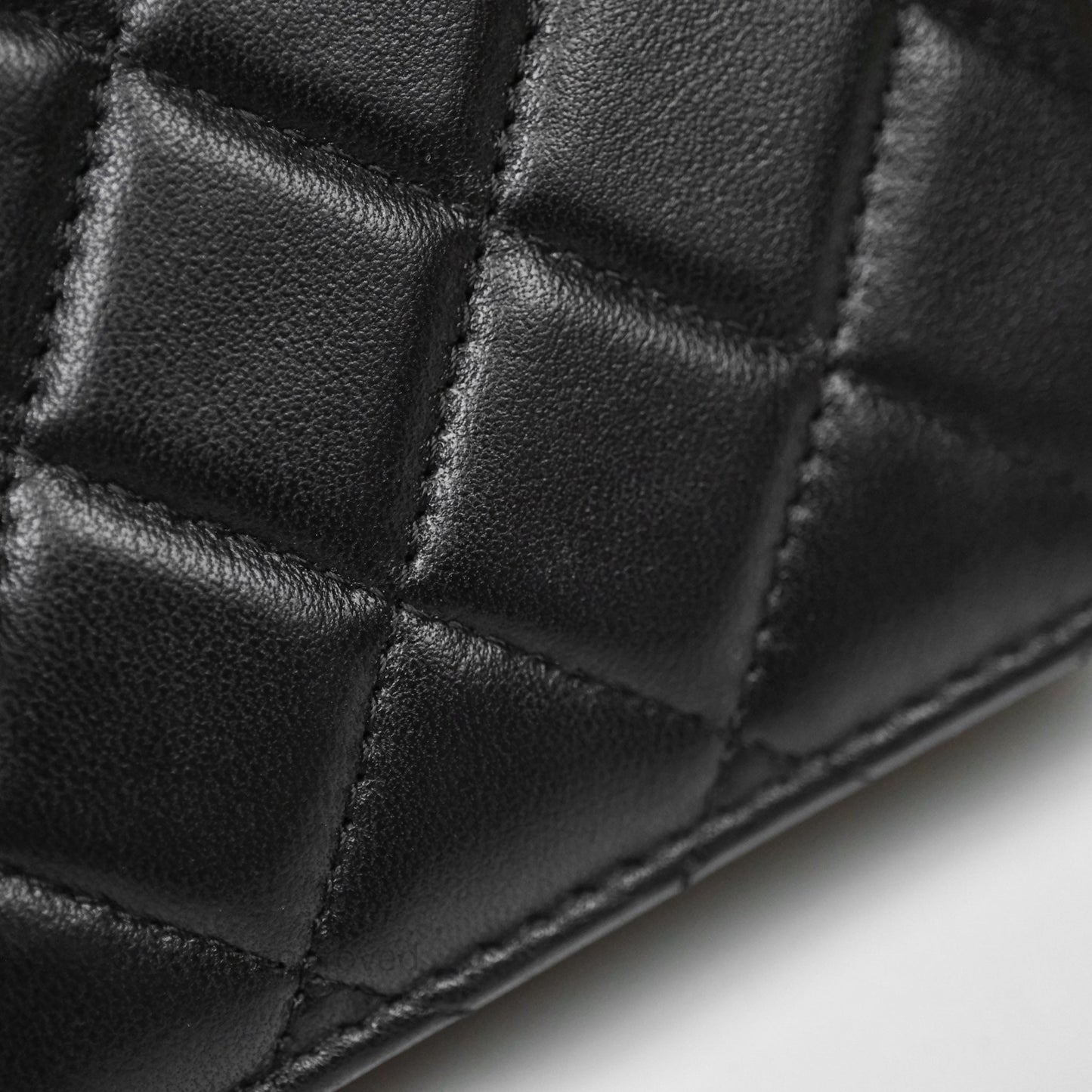 Chanel Quilted Trendy CC WOC Wallet On Chain So Black Lambskin